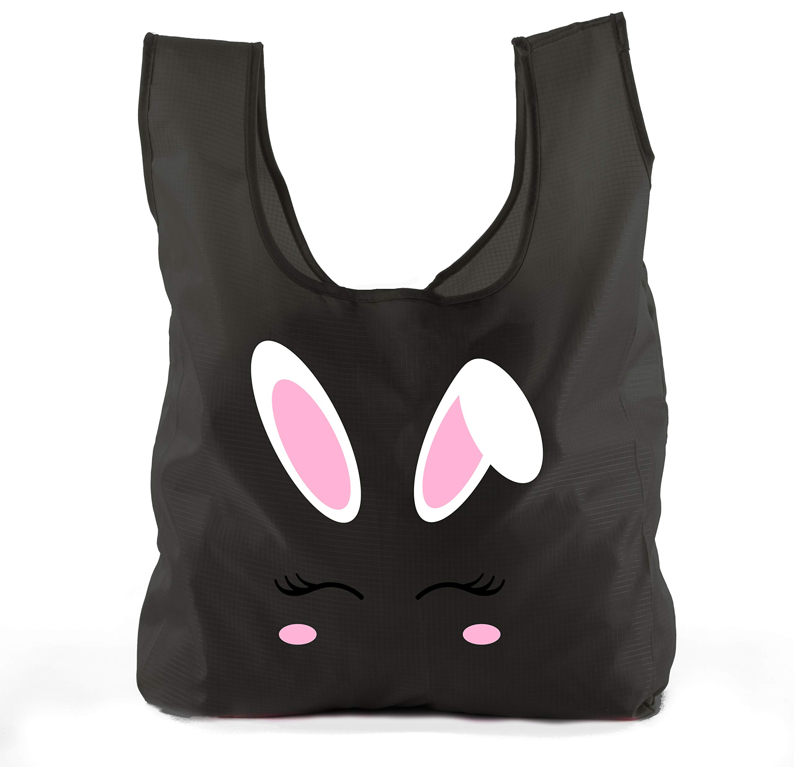 Easter Basket Bags - Bulk Reusable Grocery Tote Bags for Easter Egg Hunt with Cute Bunny Face Design | Perfect for Easter Gifts, Party Favors & Spring Celebrations