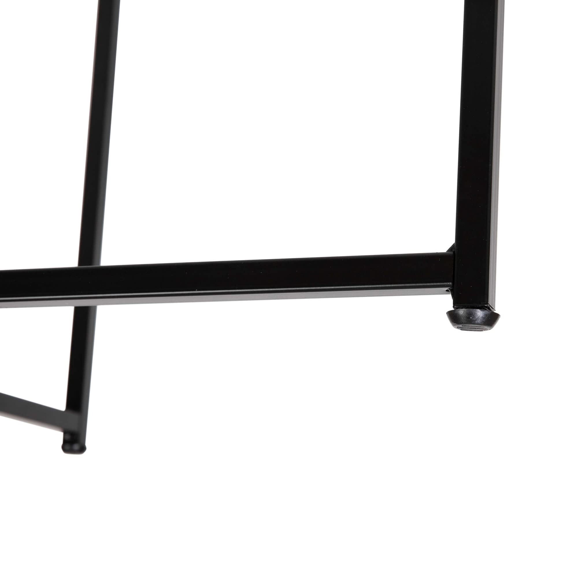 Modern Clear Glass Coffee Table with Crisscross Matte Black Frame - Flash Furniture Greenwich Collection - Perfect for Living Room, Office, or Lounge Decor