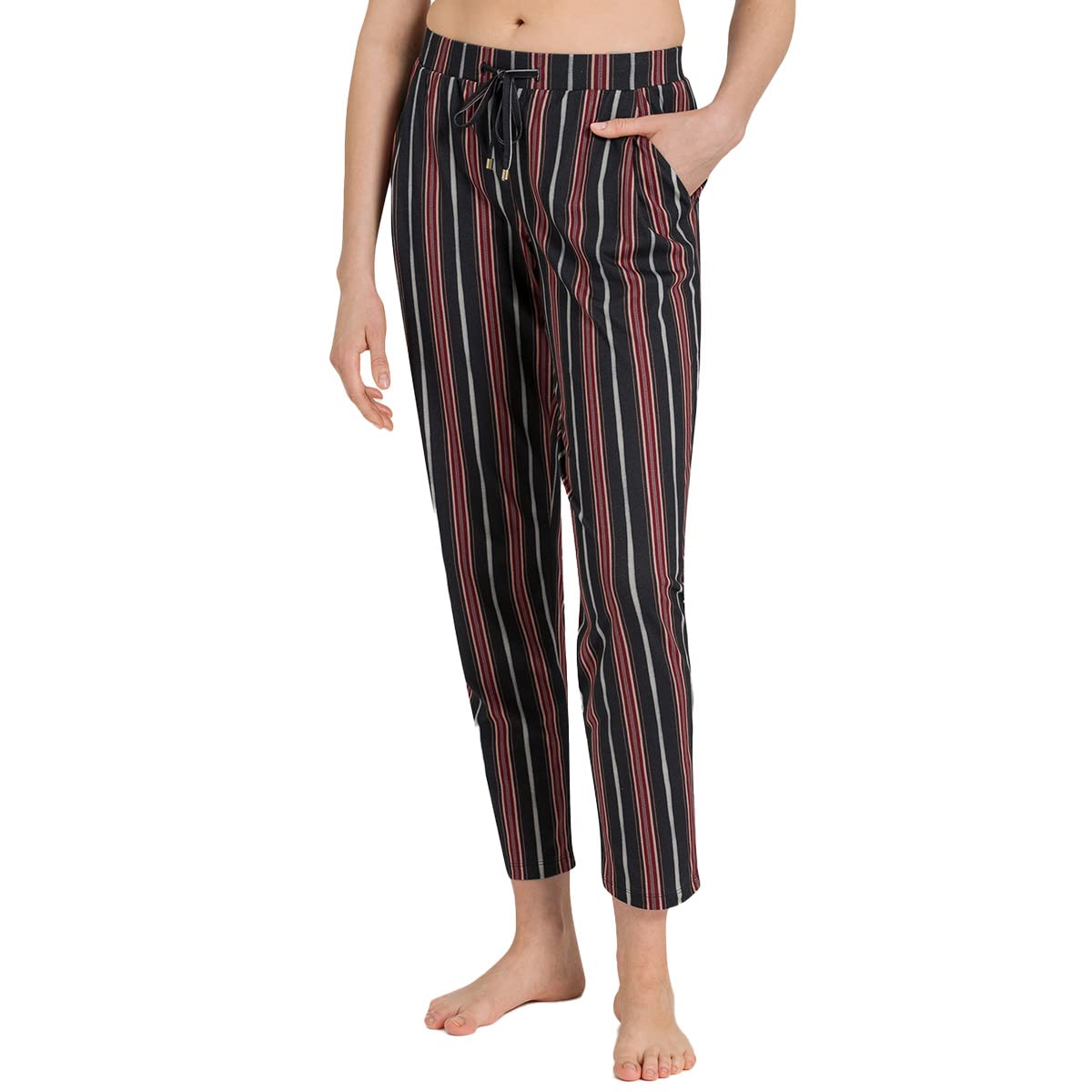 HANRO Women's Soft Printed Knit Lounge Pants for Sleep & Relaxation - Comfortable Elastic Waist Long Pajama Bottoms for Home, Travel & Yoga