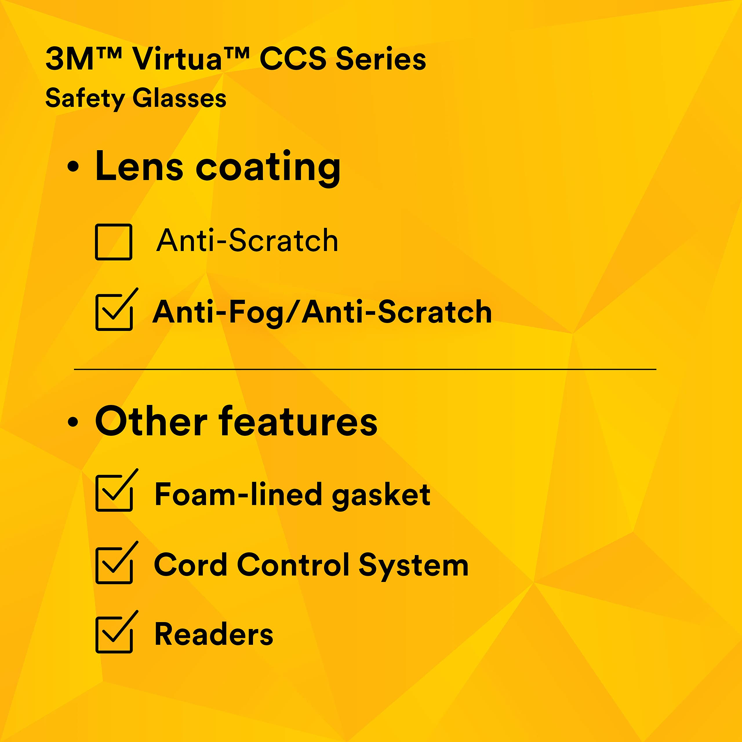3M Virtua CCS Safety Glasses with +2.5 Readers - ANSI Z87.1 Certified, Anti-Fog Clear Lens & Frame, Blue Arms, Corded Ear Plug System, Removable Foam Gasket (20-Pack) - Perfect for Construction, Lab Work & DIY Projects
