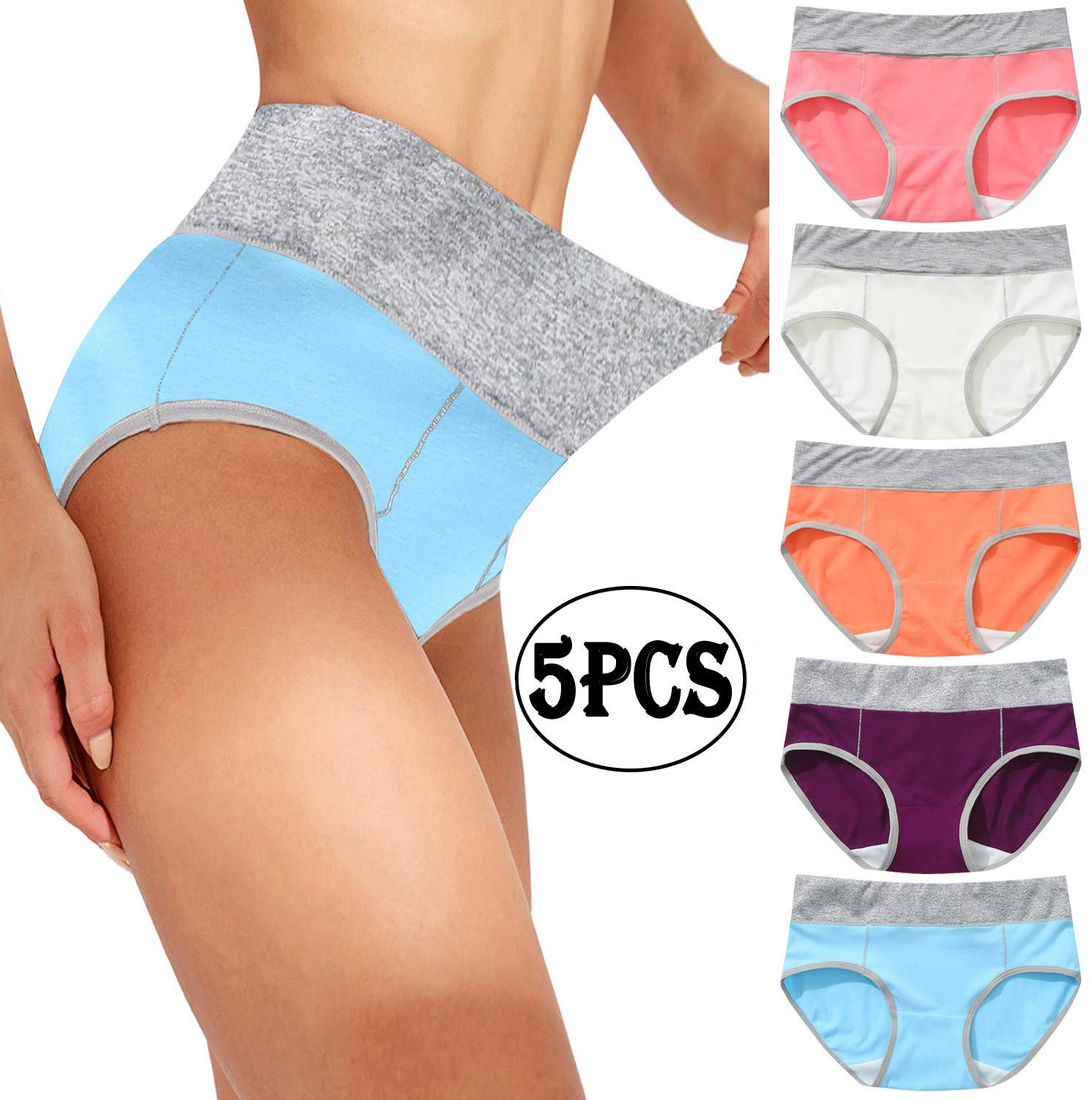 Aniywn 4/5PC Women's Seamless No Show Underwear - Stretch Bikini Panties High Waisted Full Coverage Plus Size Ladies Panties - Perfect for Everyday Wear, Yoga & Workout Comfort
