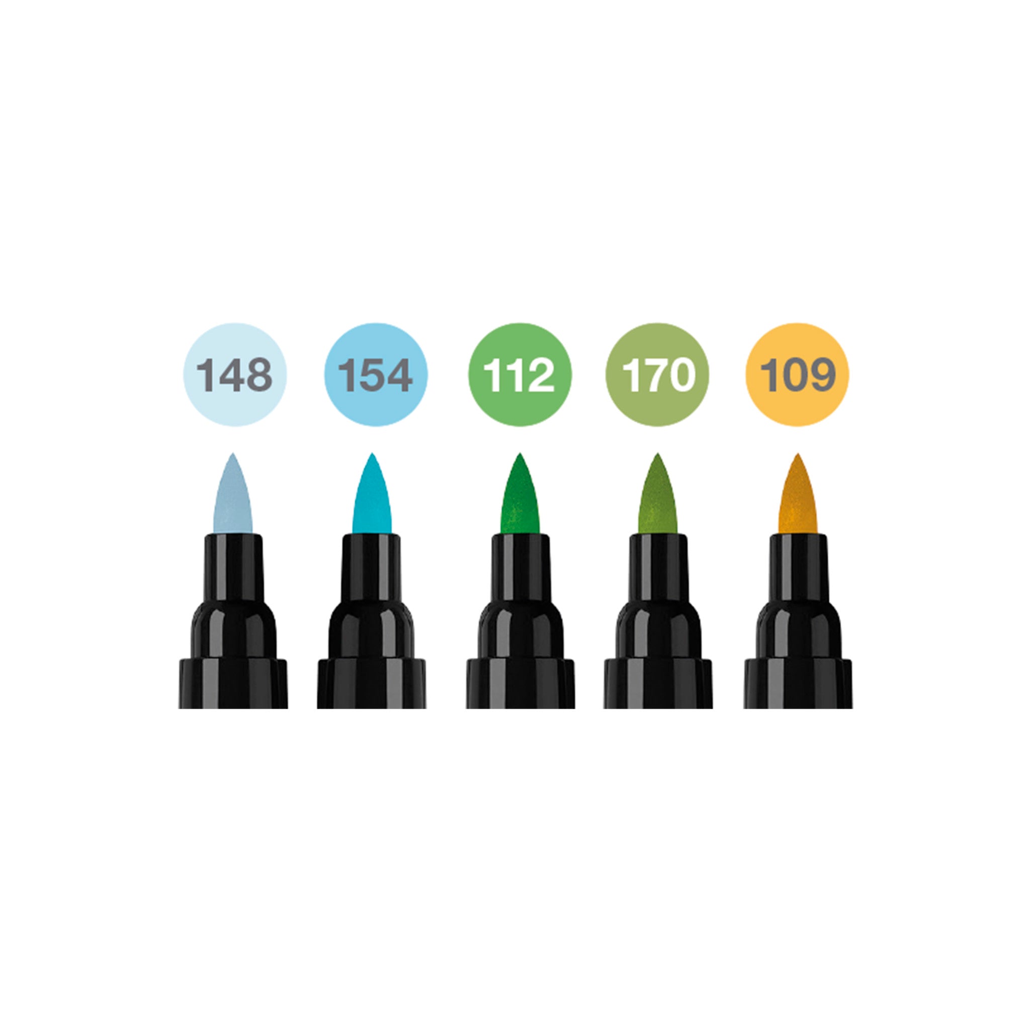 Pitt Artist Pen Dual Markers Set of 5 - Fine & Brush Tip Art Markers for Drawing, Sketching & Calligraphy - Perfect for Artists, Students & Crafters - #162008