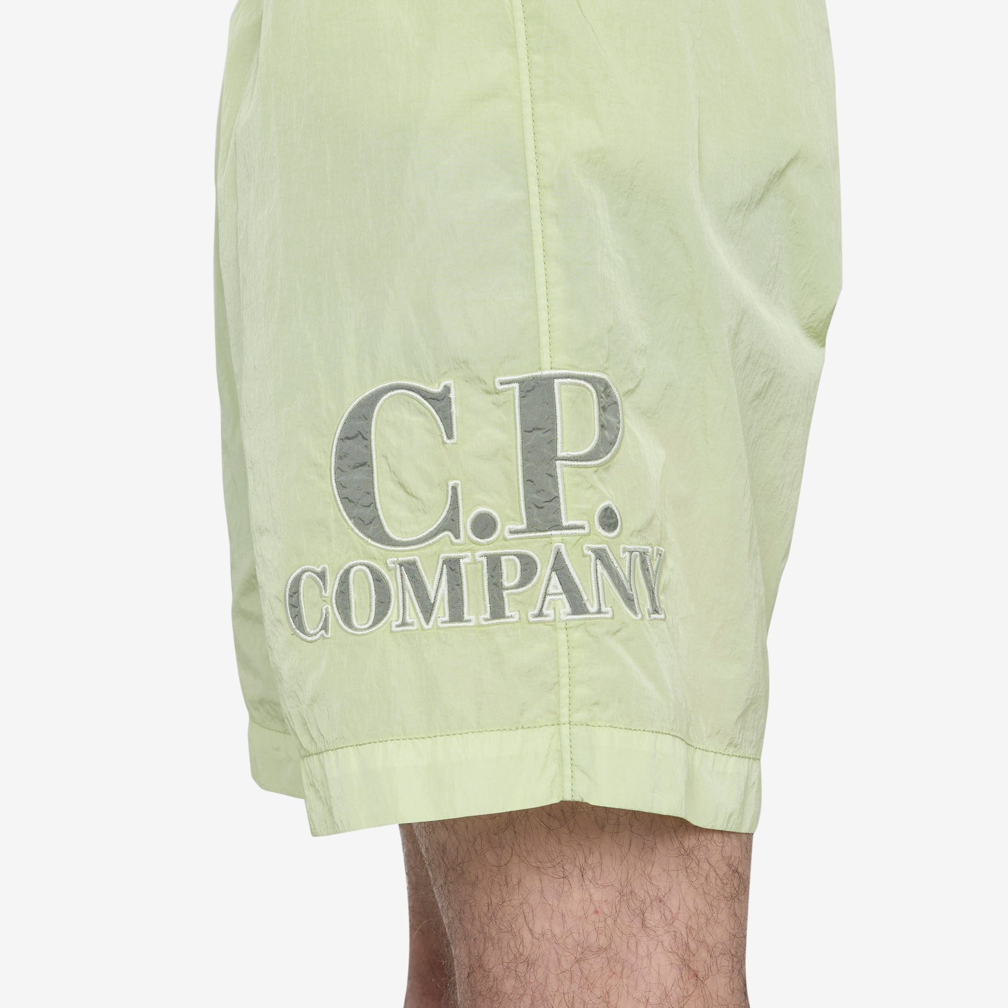 Eco-Friendly Chrome R Pocket Swim Shorts - White Pearl Color - Perfect for Beach, Pool, and Summer Water Activities
