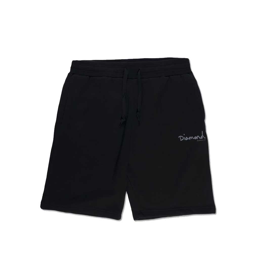Diamond Tonal OG Script Swear Shorts - Black Hip Hop Streetwear Shorts for Men | Perfect for Casual Wear, Gym & Summer Outfits