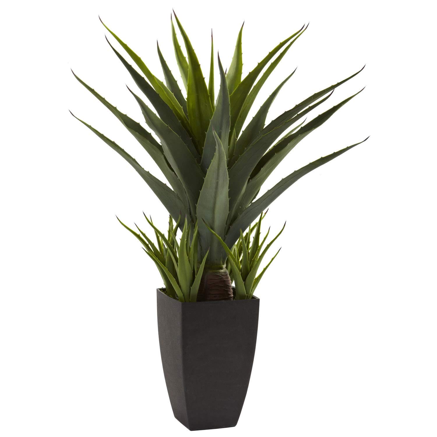 Agave Plant in Black Planter - Decorative Succulent for Home, Office, and Garden Decor | Perfect for Indoor and Outdoor Spaces