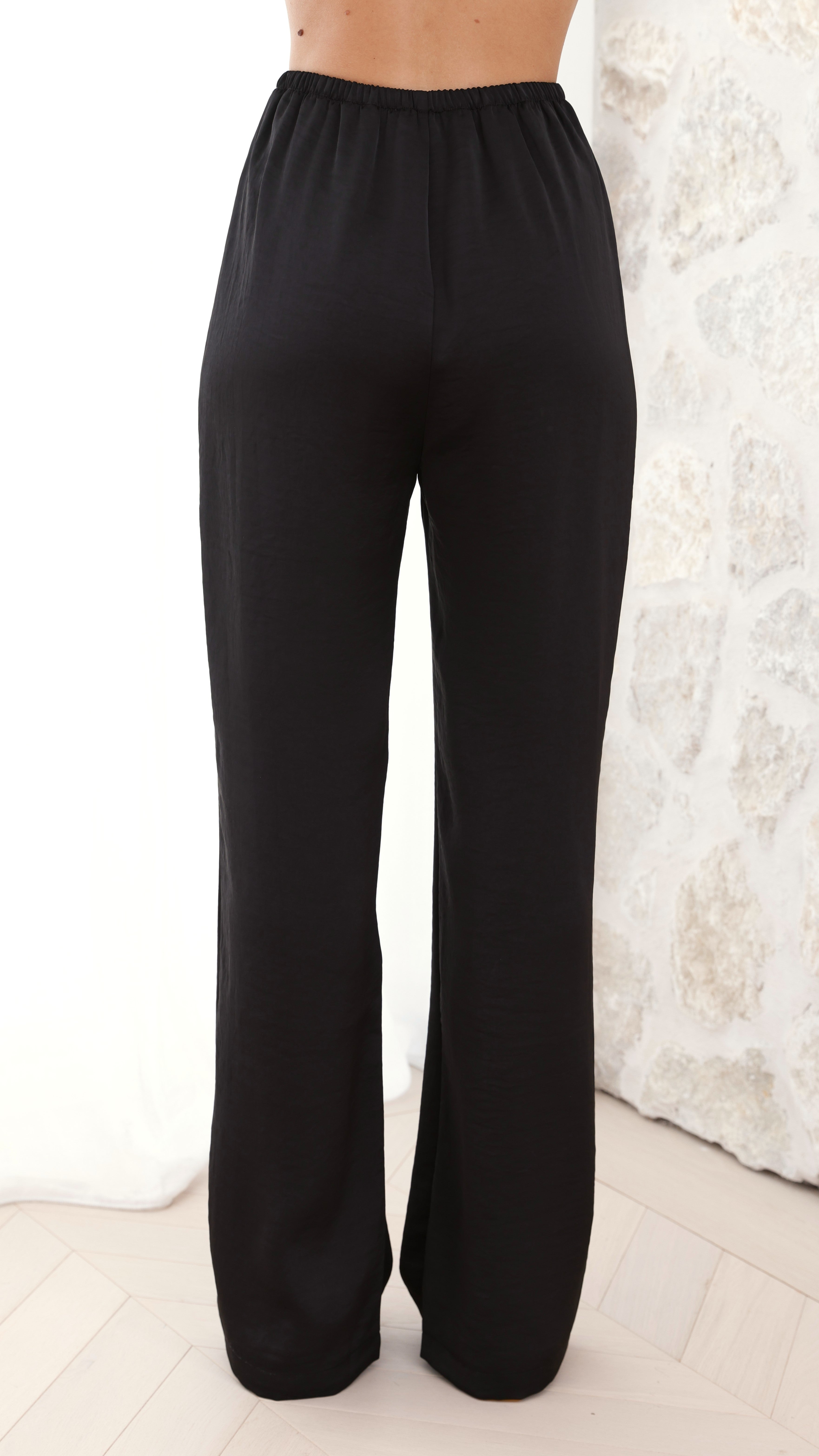 Imogen Button Pants for Women - High Waist Black Dress Pants for Office Work & Business Casual Wear