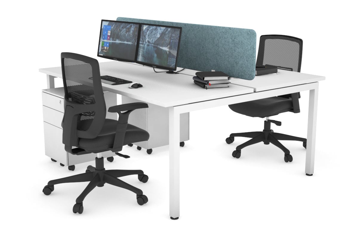 Quadro Square Legs 2 Person Office Workstation Desk [63