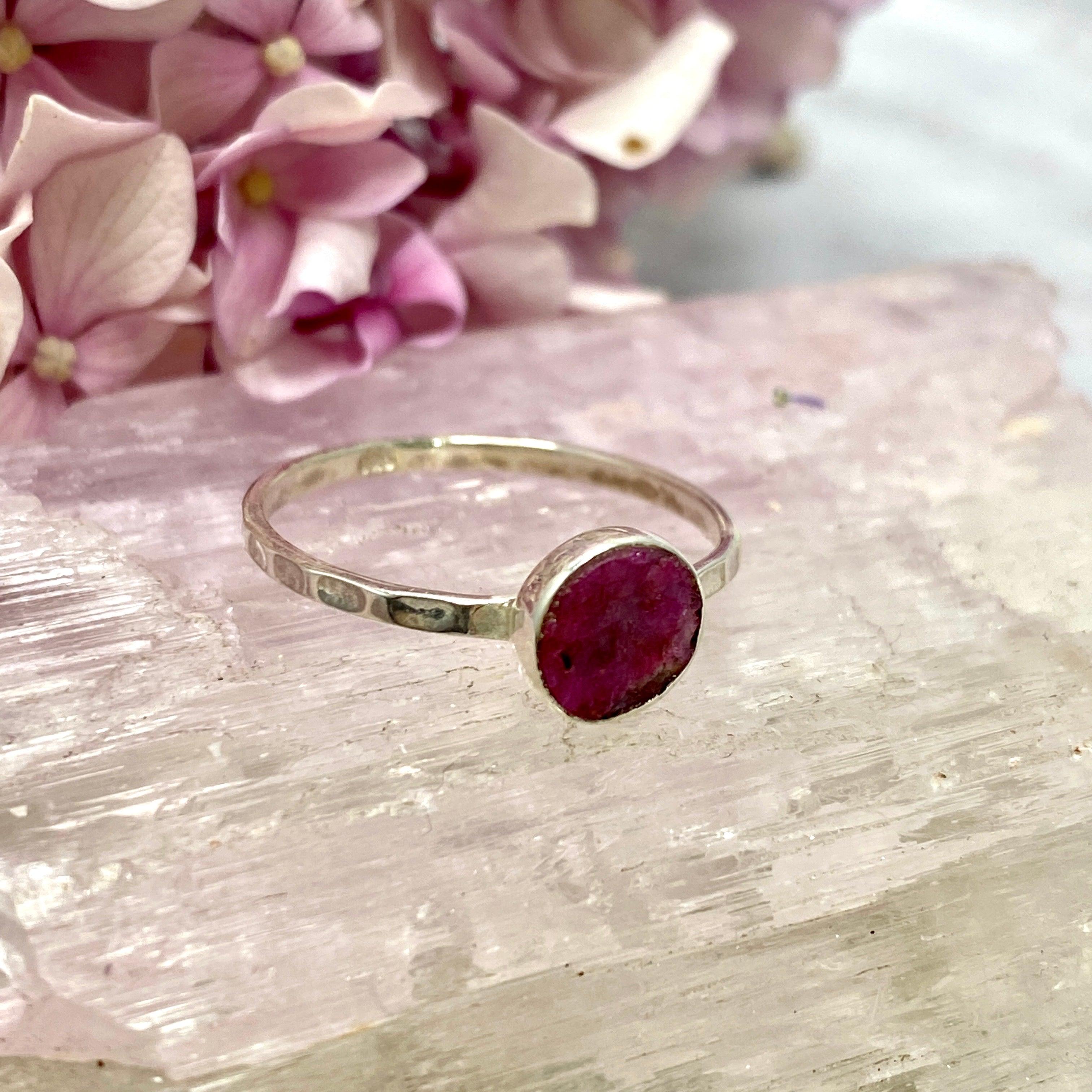 Natural Ruby Raw Round Banded Ring KRGJ2632 - Elegant Jewelry for Weddings, Engagements & Special Occasions