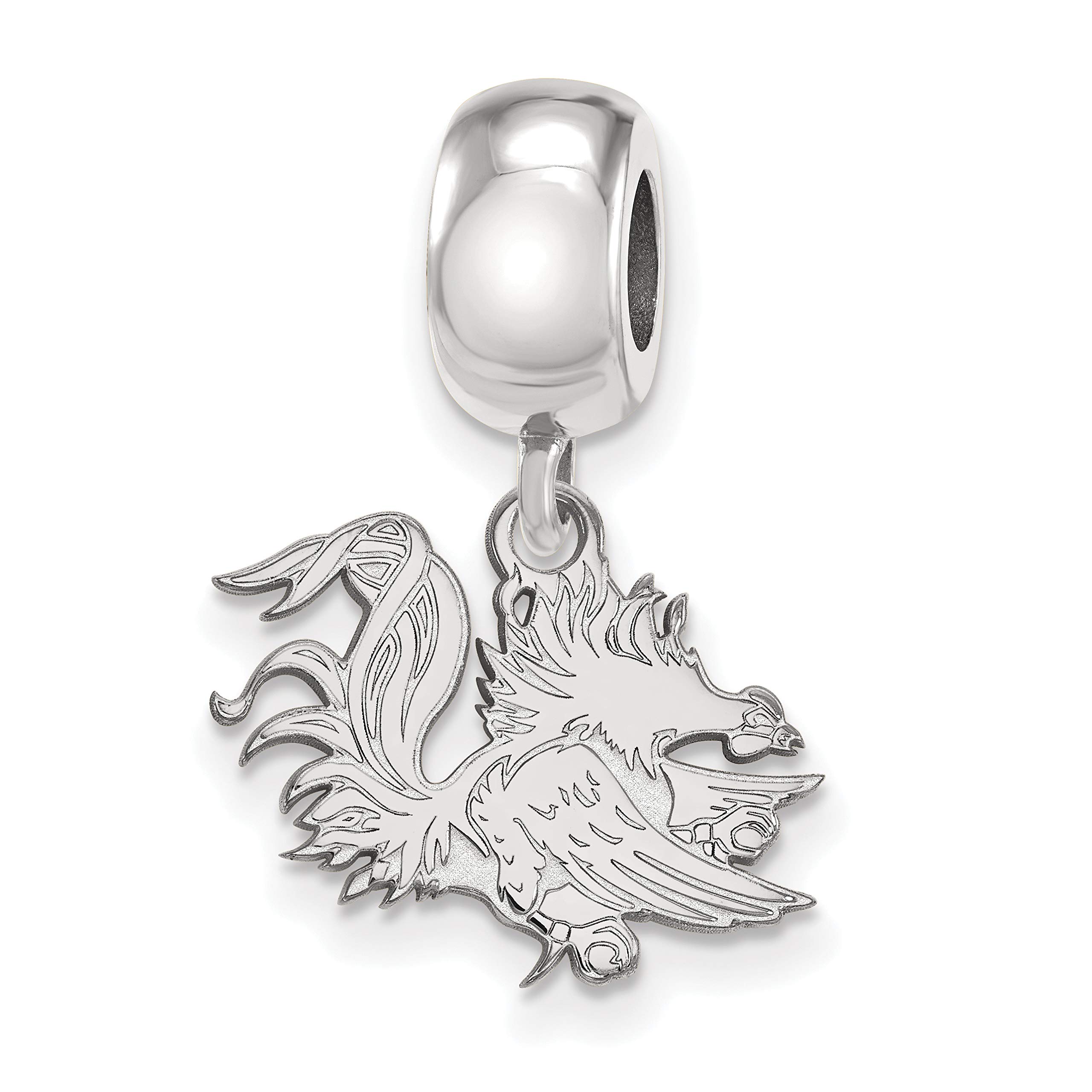 University of South Carolina Gamecocks Sterling Silver Mascot Charm Pendant (13x17mm) - Perfect for Jewelry Making, Keychains & College Spirit Accessories