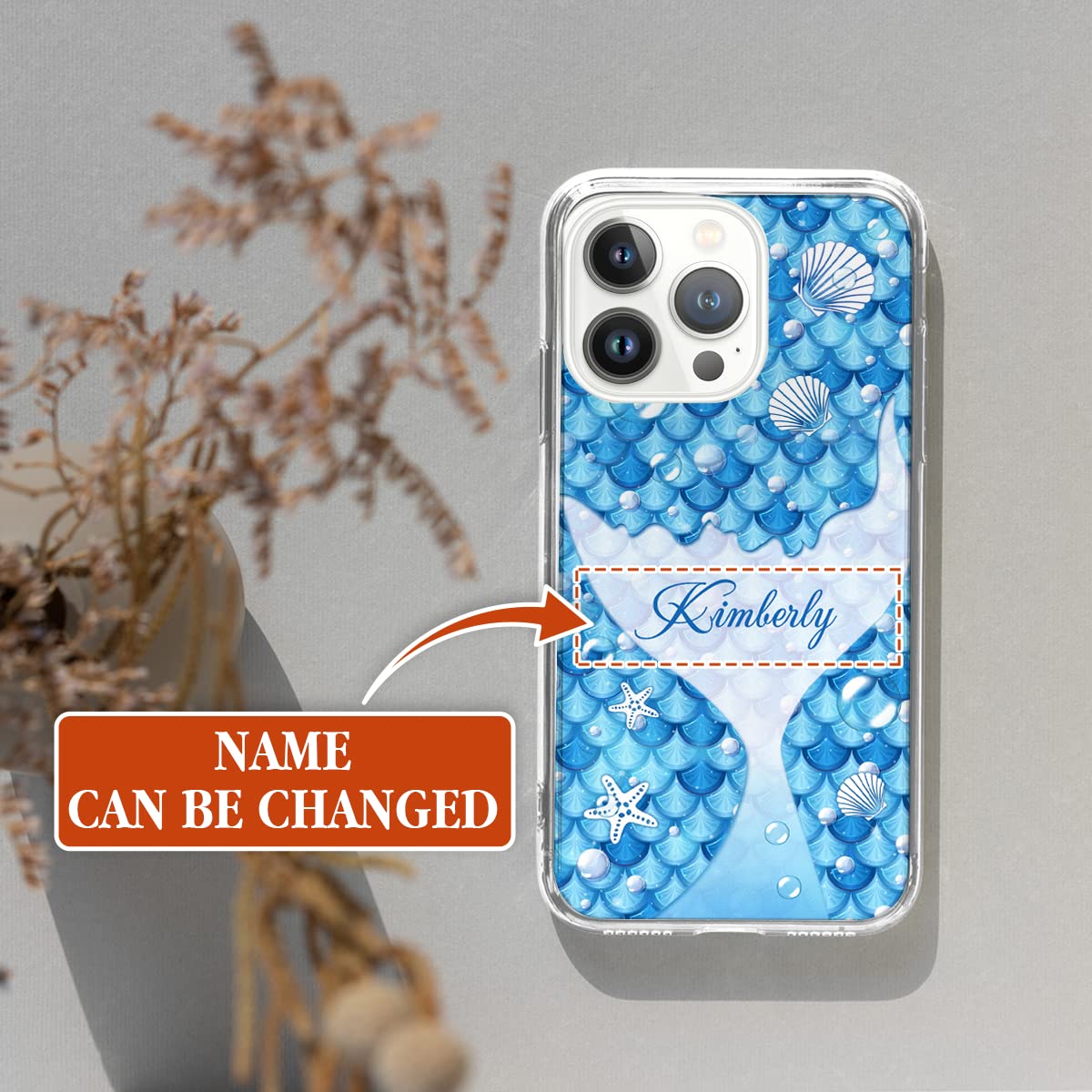 Custom Mermaid Tail Phone Case for iPhone 16/15/14/13/12/11/XR/X/XS/8/7/Plus/Mini/Pro Max - Unique Mermaid Scale Design Protective Cover - Perfect Gift for Women, Girls & Kids - Great for Beach Trips, Pool Parties & Summer Vacations