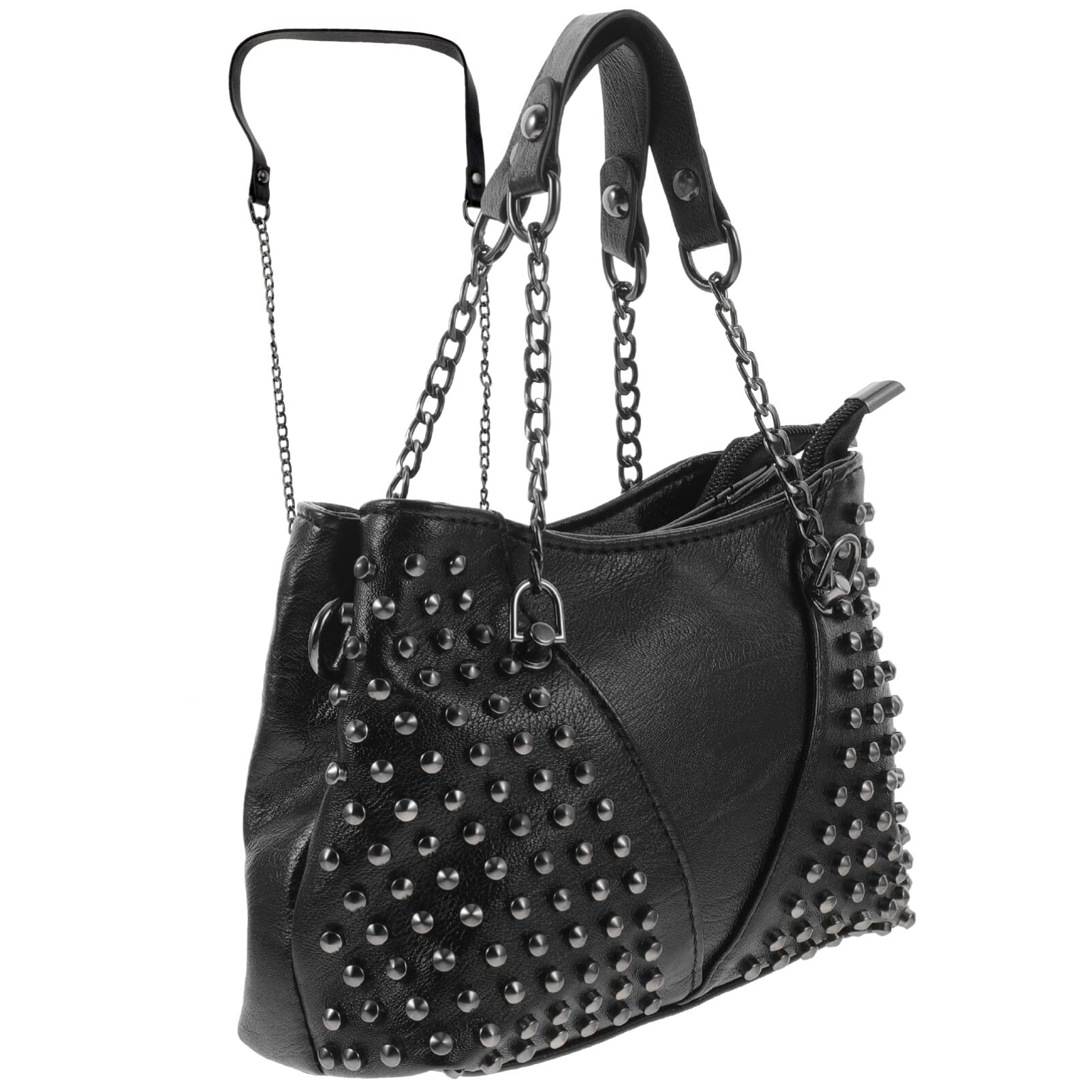 KESYOO Gothic Crossbody Bag for Women - Black Studded Shoulder Purse with Rivet Chain, Stylish Messenger Bag | Perfect for Daily Use, Parties, Concerts & Gothic Fashion Outfits