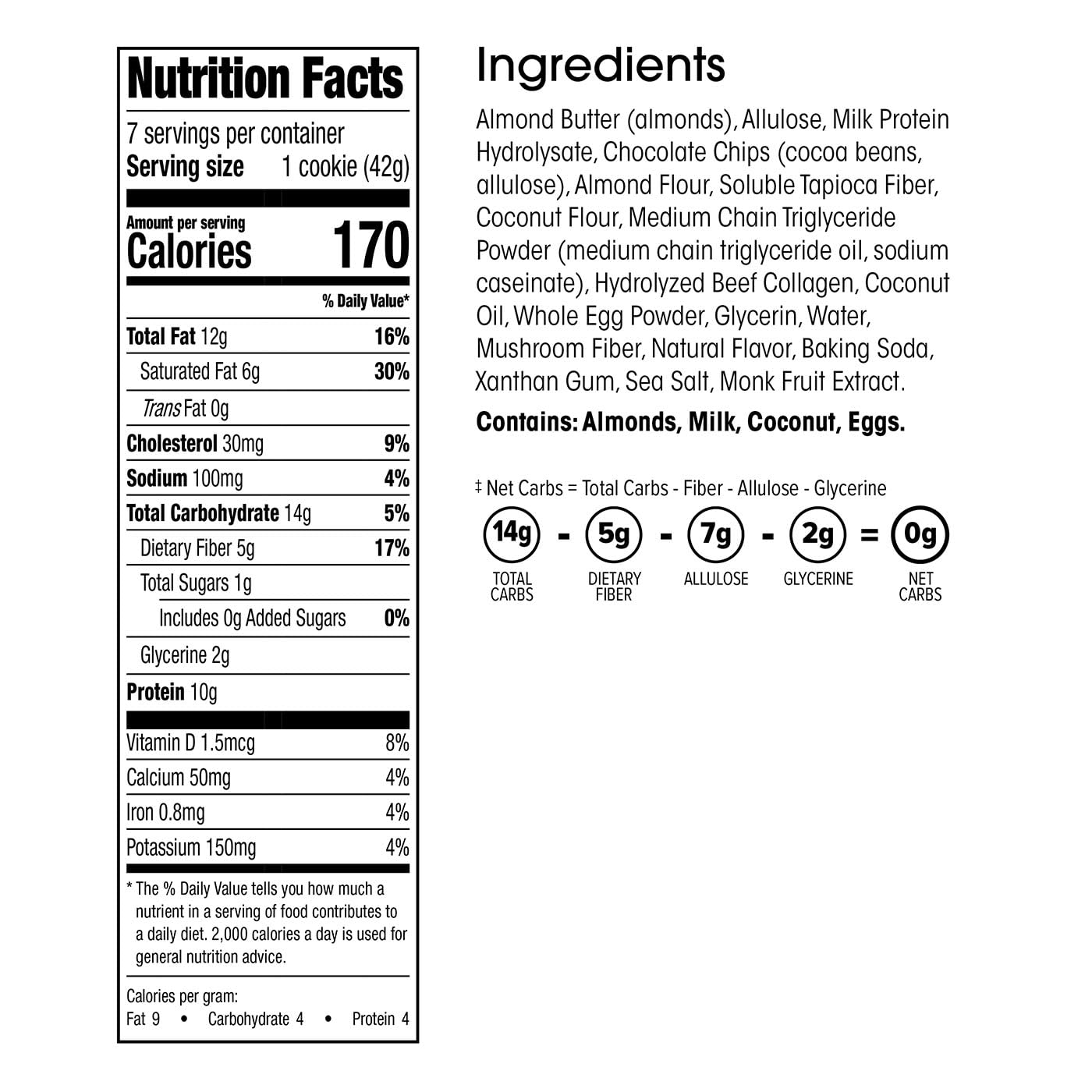 Wonderslim Protein Cookie - Chocolate Chip Flavor, Keto Friendly, Low Carb, Gluten Free, High Protein Snack (7 Count Pack) | Perfect for Weight Loss, Keto Diet & Healthy On-the-Go Snacking