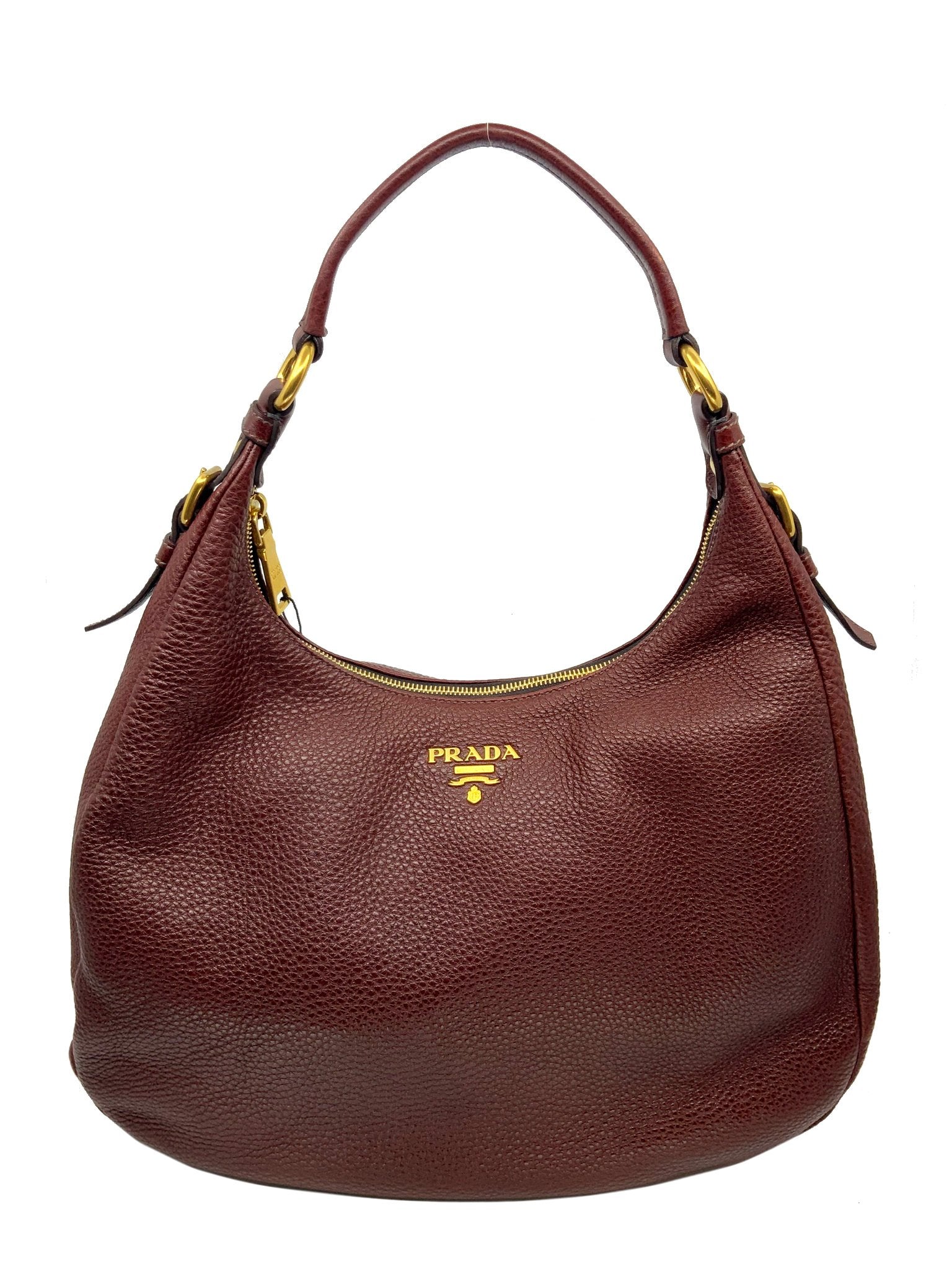Prada Leather Vitello Daino Hobo Bag for Women | Luxury Designer Handbag | Everyday Crossbody Purse for Work, Travel & Shopping