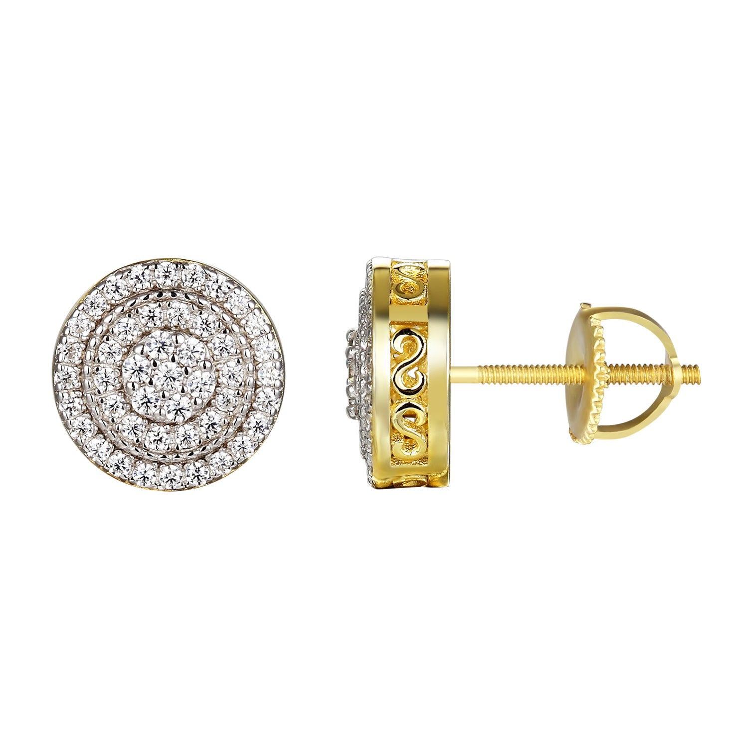 14K Gold Plated 3D Designer Silver Stud Earrings for Women - Hypoallergenic Fashion Jewelry for Parties, Weddings & Everyday Wear