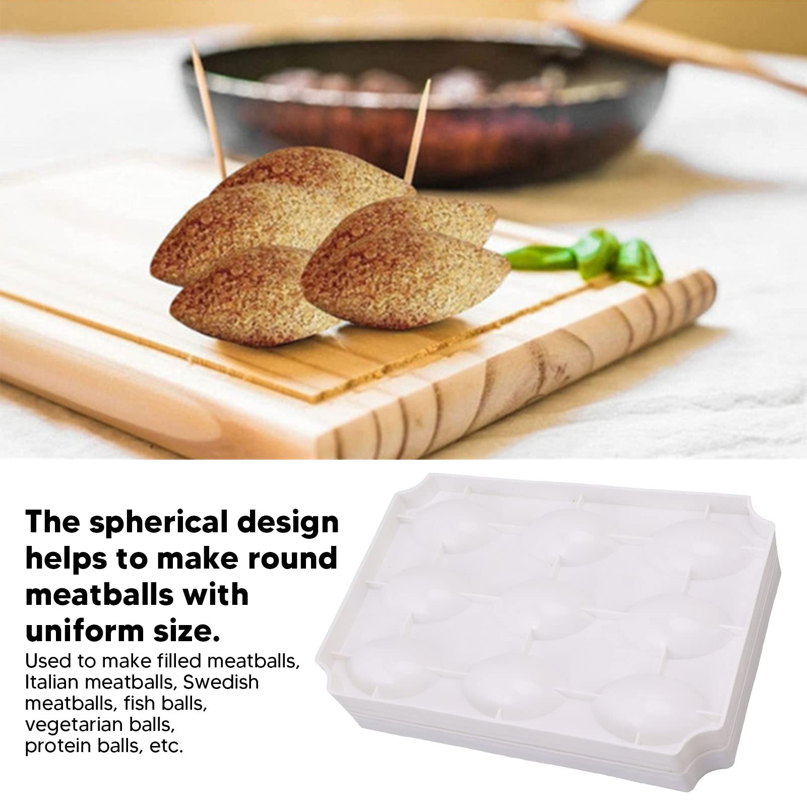 Durable Meatball Mold & Meatloaf Maker Press Tool - 9 Grid DIY Manual Meatball Maker for Homemade Kubba & Meatballs | Perfect Kitchen Accessories for Cooking, Meal Prep & Party Snacks