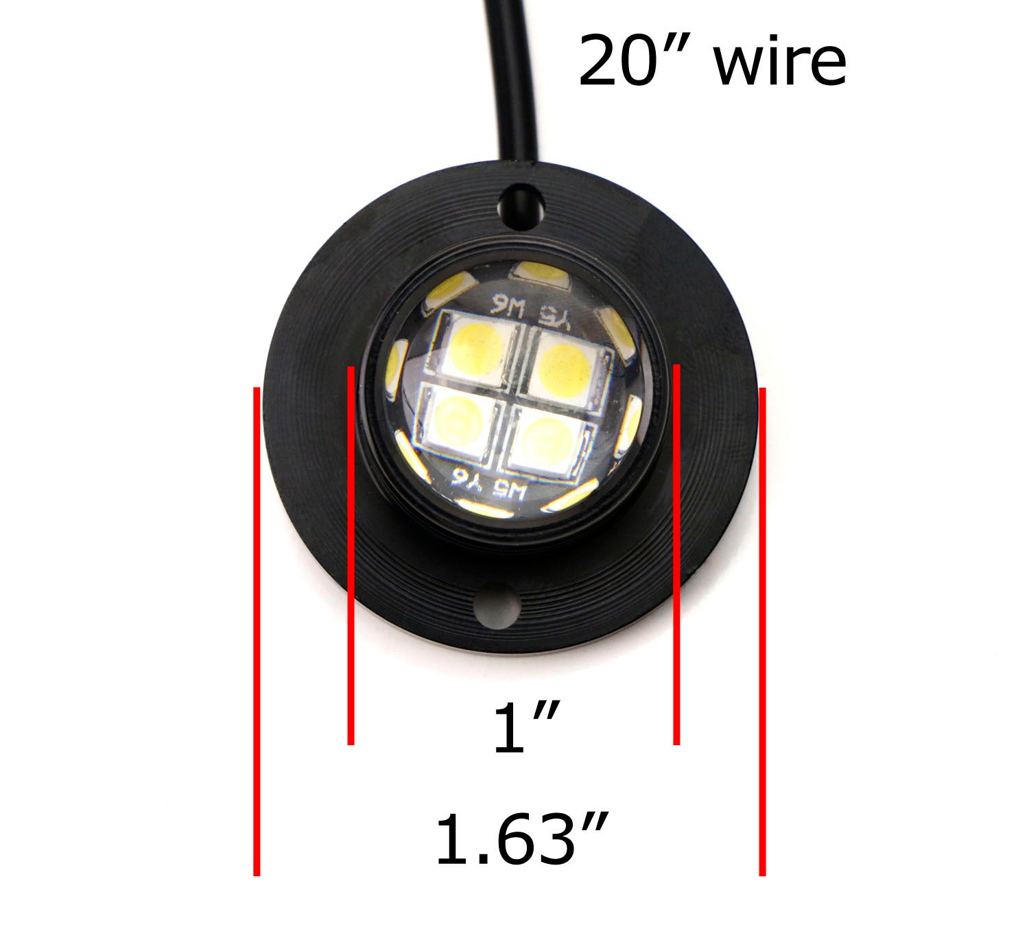 Xenon White 12 LED Surface Flush Mount Strobe Flash Side Marker Lights Kit - Perfect for Trucks, Trailers & Emergency Vehicles