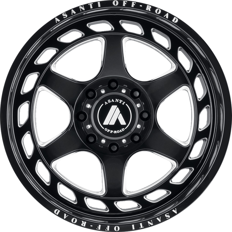 Asanti AB816 20x12 Gloss Black Milled 44mm Wheels - Premium Alloy Rims for Trucks, SUVs & Custom Cars - Perfect for Off-Roading & Street Performance