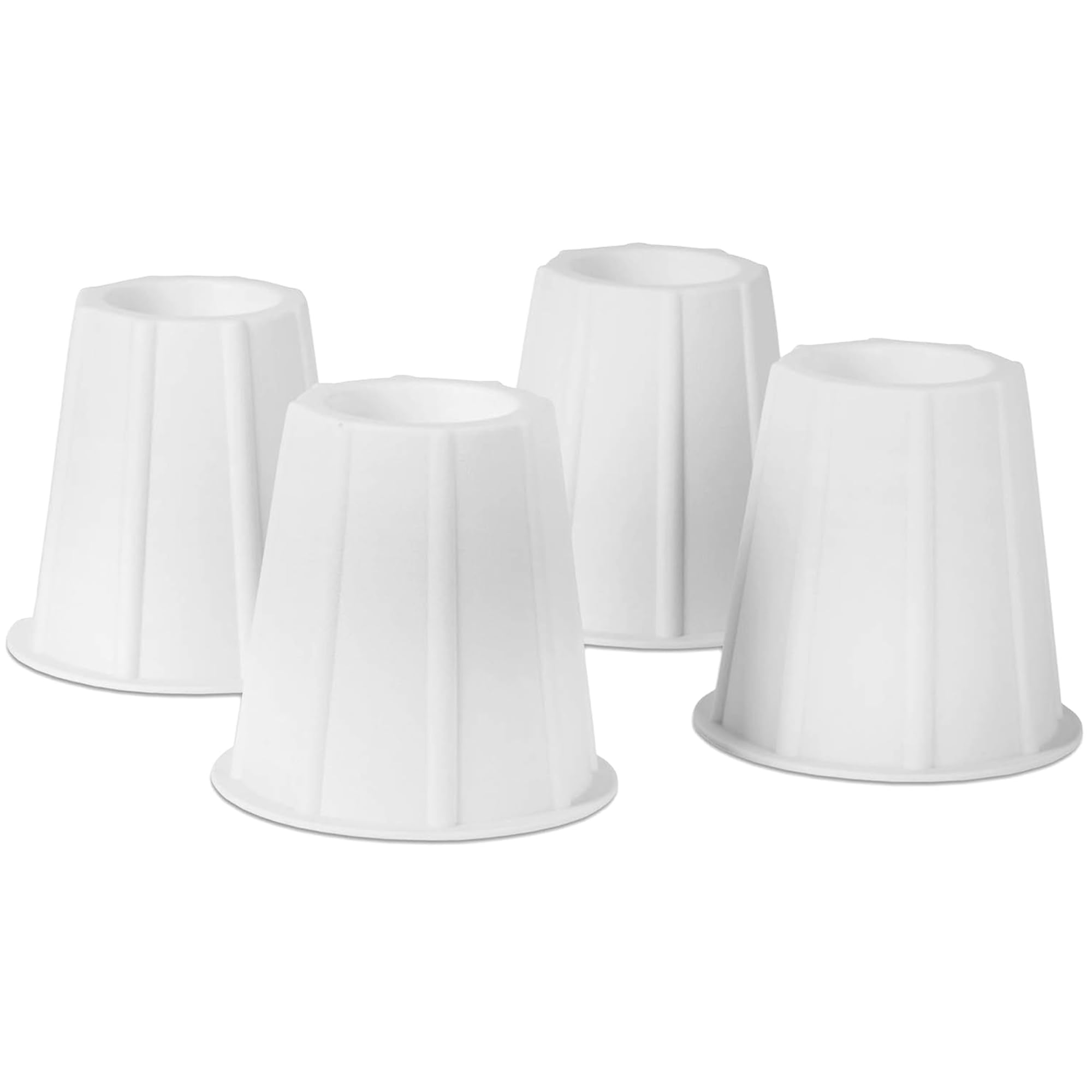 5-6 Inch Heavy Duty Bed Risers - Round Furniture Risers for Sofa & Couch - Stackable Under Bed Storage Solution - Ideal for College Dorms & Small Spaces - 4 Pack White - Perfect for Elevating Furniture & Creating Extra Storage Space