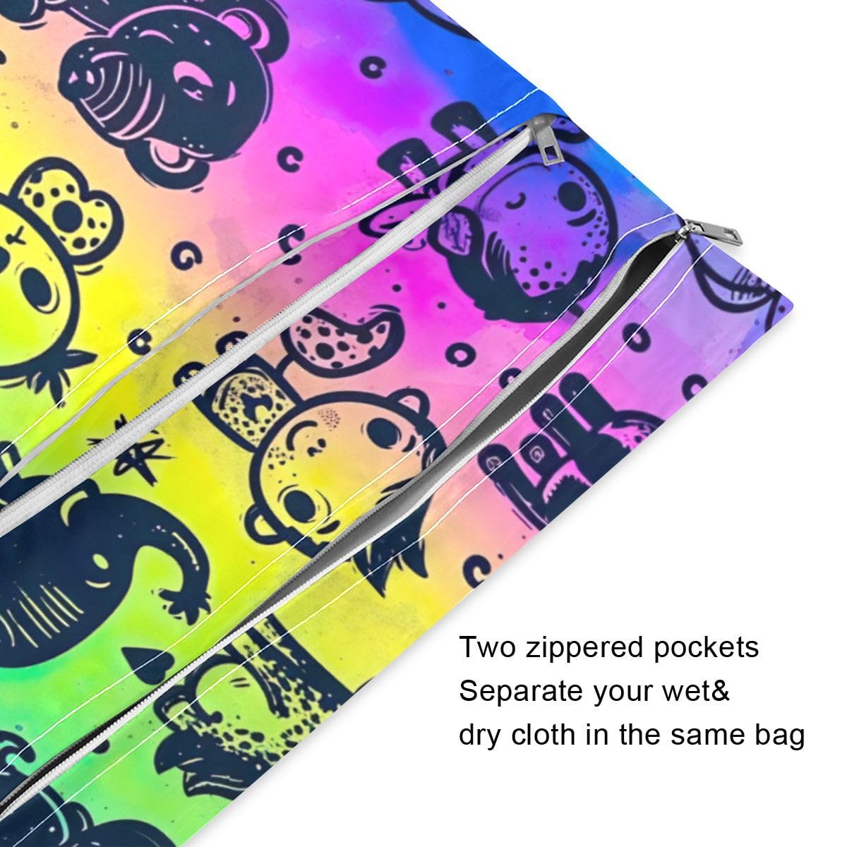 JUMBEAR Waterproof Wet Dry Bags Set (2PCS) - Reusable Beach Travel Organizer for Swimsuits, Gym Clothes & Baby Diapers | Perfect for Pool, Vacation & Sports Activities