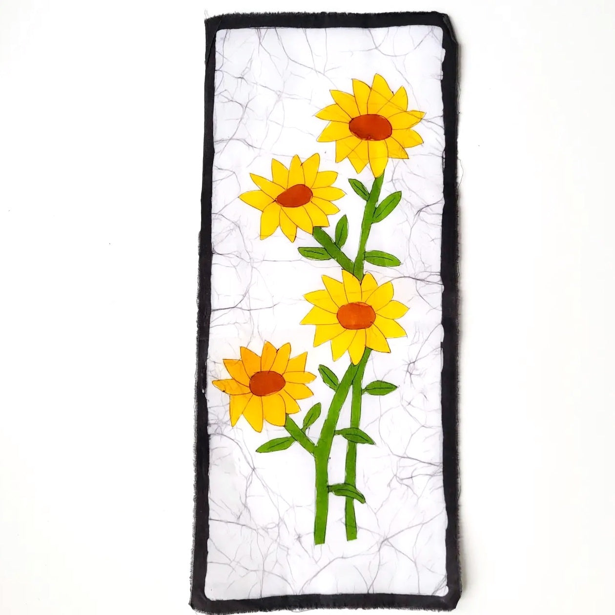 Batik Mini Tapestry Wall Hanging - Handmade Sunflower Design Home Decor for Living Room, Bedroom & Dorm