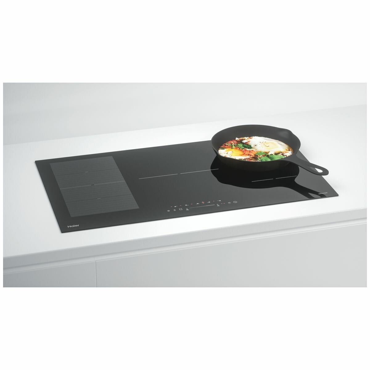 Haier 90cm Induction Cooktop with 5 Cooking Zones & Flexi Zone Technology - HCI905FTB3 (Ex Display) - Perfect for Home Kitchens, Restaurants & Outdoor Cooking