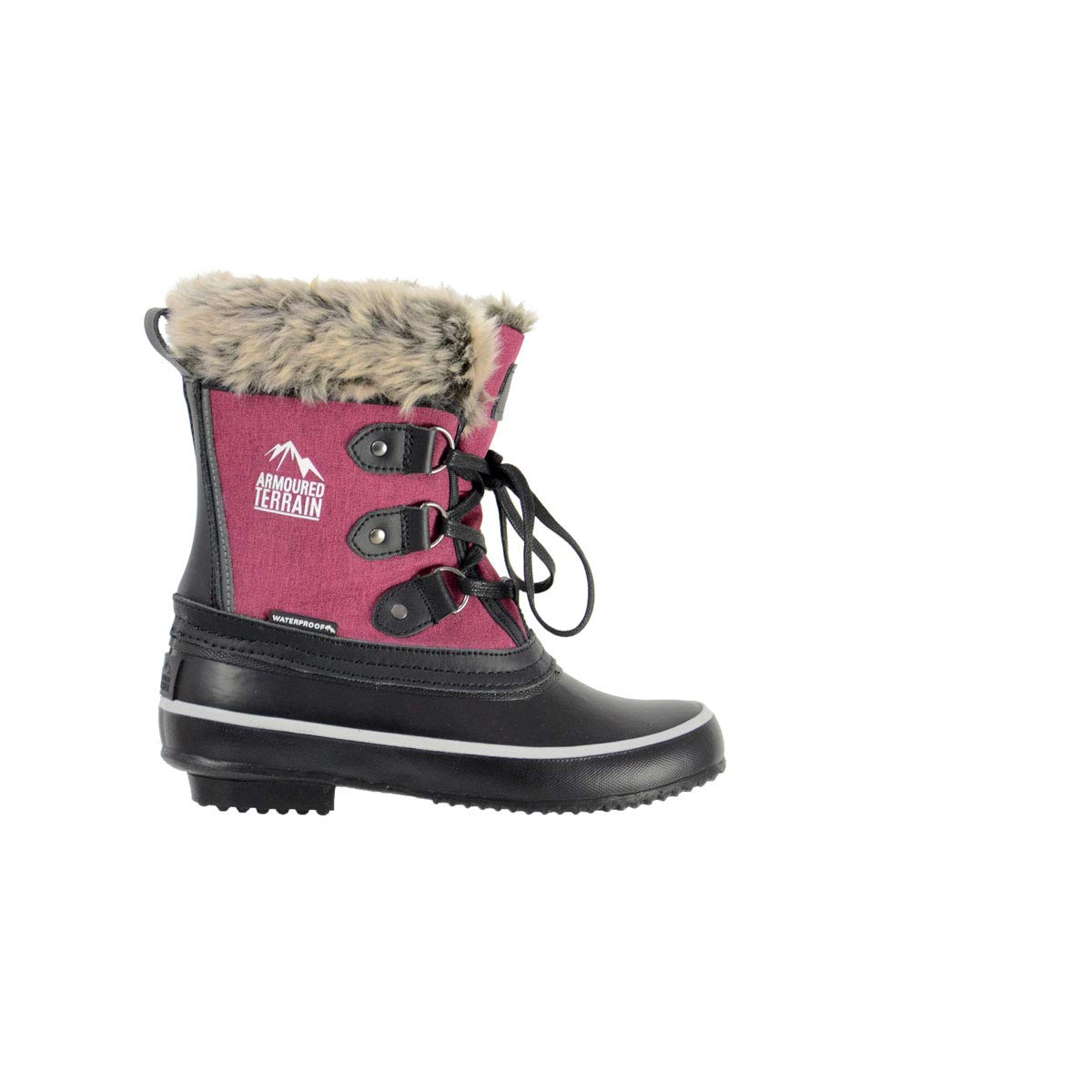 HyLAND Women's Short Mont Blanc Winter Boots - Waterproof, Insulated, Slip-Resistant - US Size 9 (Berry) - Perfect for Snowy Days, Hiking & Cold Weather Outdoor Activities