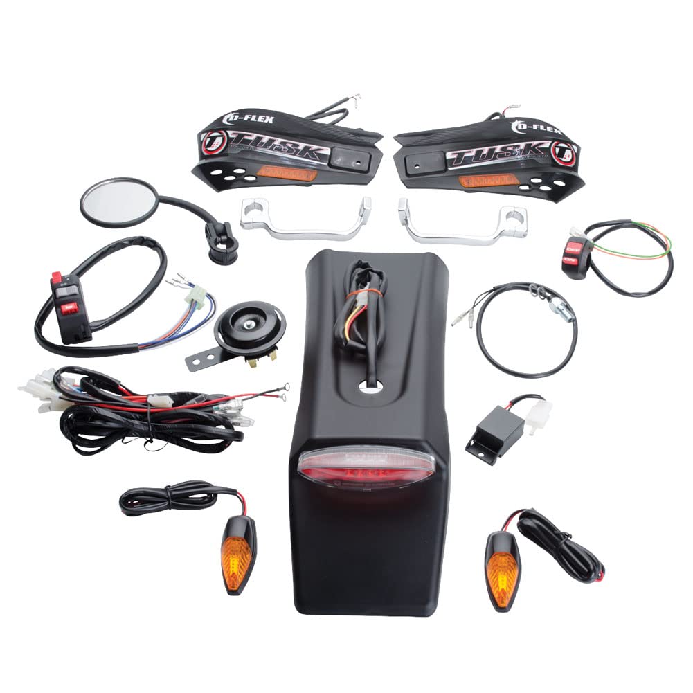 Tusk Motorcycle Enduro Lighting Kit - LED Handguard Turn Signals & Taillight with Durable Flag Style Handguards for Off-Road Adventure Riding
