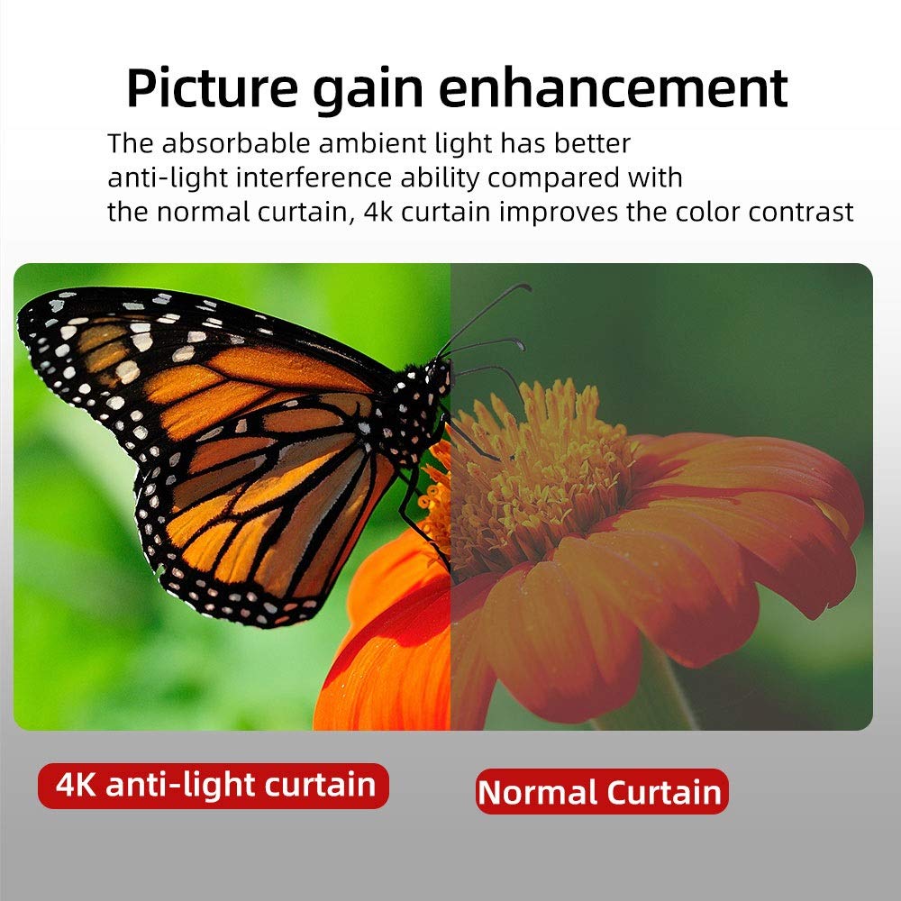 4K Portable Projector Screen 92-133 Inch 16:9 Foldable Movie Screen for Indoor & Outdoor Home Theater, Camping, Backyard Movies (92 Inch Size)