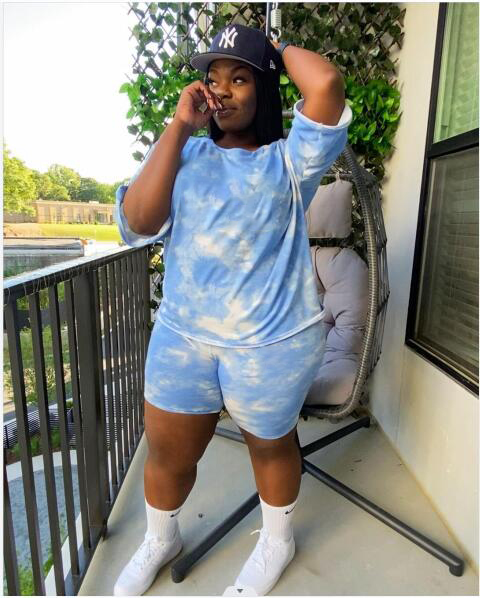Printed Tie Dye Two Piece Set for Women - Plus Size Outfit (S-3XL) | Trendy Matching Lounge & Beach Wear | Perfect for Vacation, Yoga & Summer Fashion
