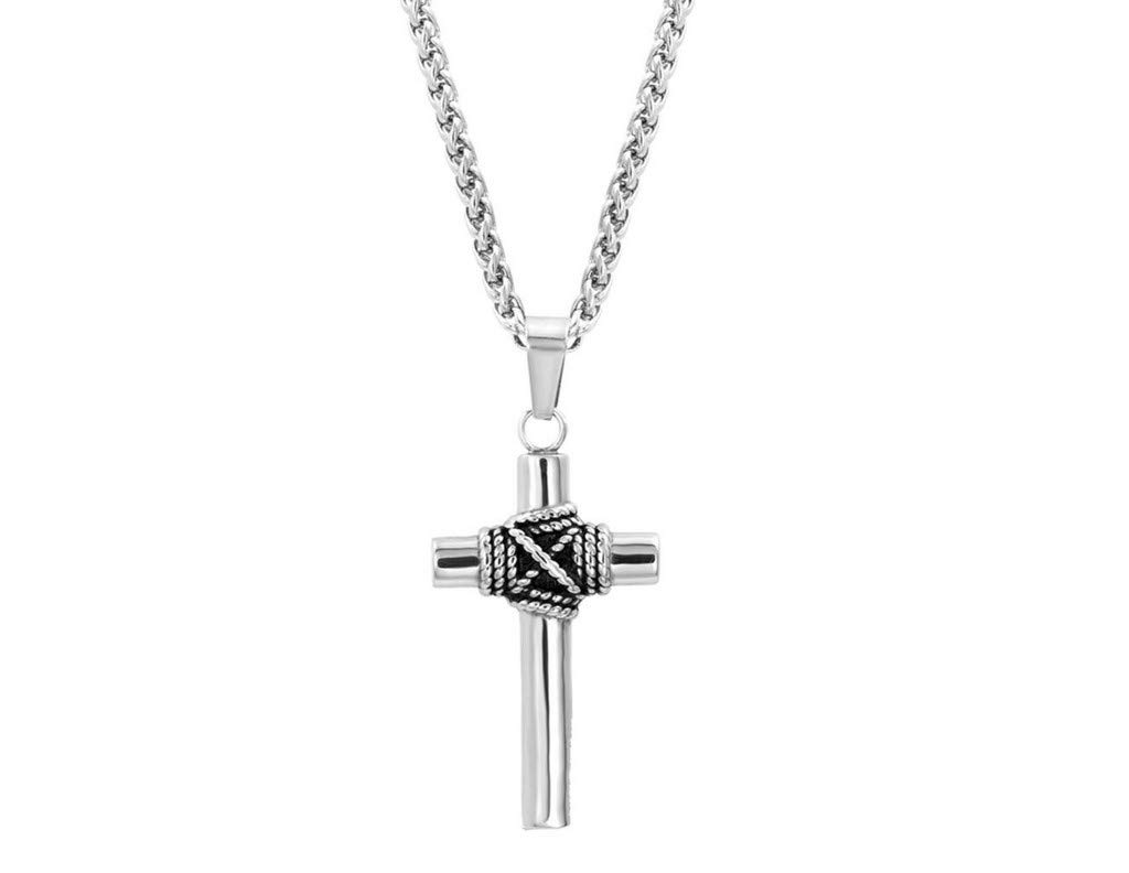 Montana Silversmiths Christian Cross Necklace for Men - Rope Wrapped Religious Pendant - Faith Jewelry Gift for Baptism, Church & Daily Wear
