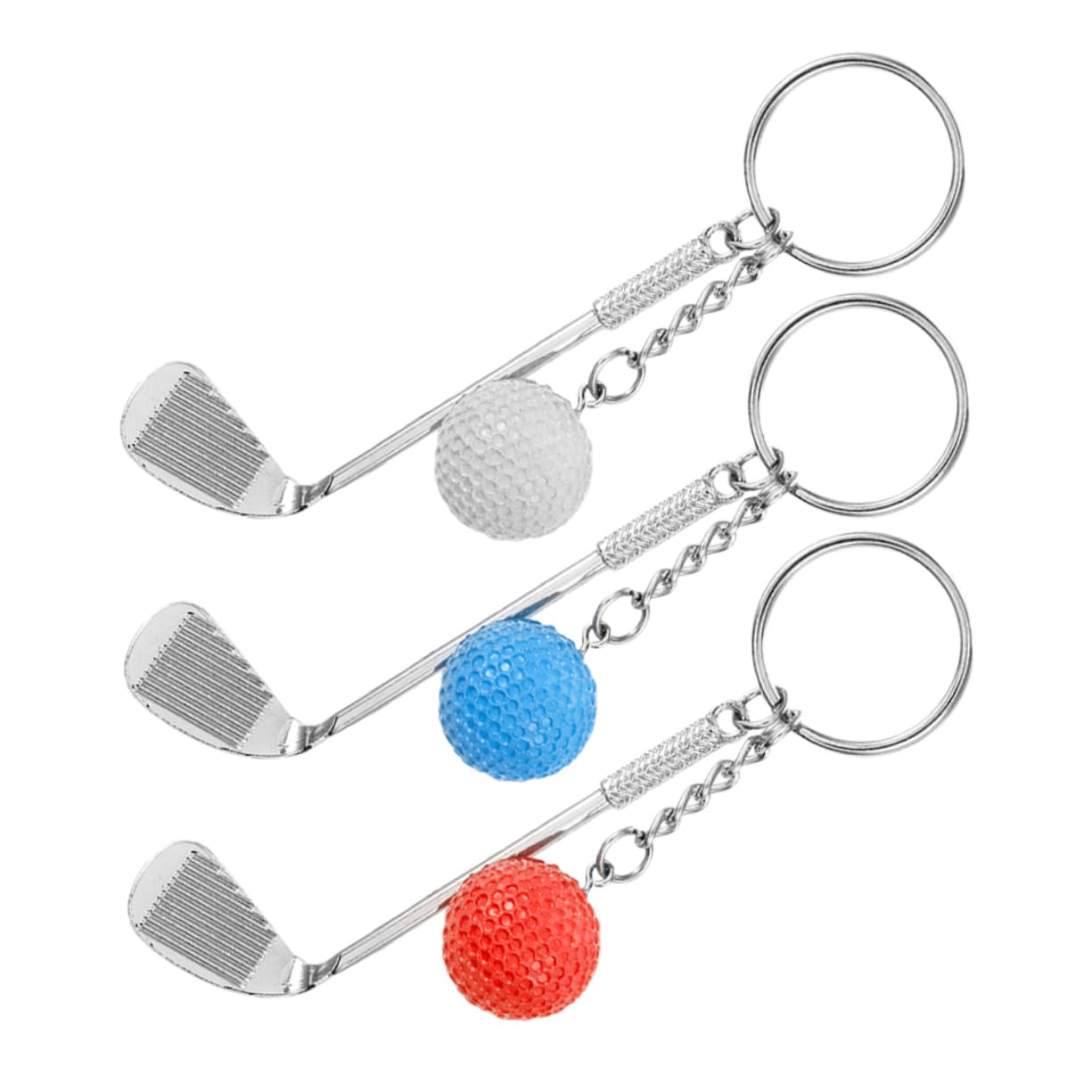 Parliky Unique Golf Themed Keychains 3pcs - Premium Sports Decor, Fine Craftsmanship, Perfect for Golf Enthusiasts & Gift Giving