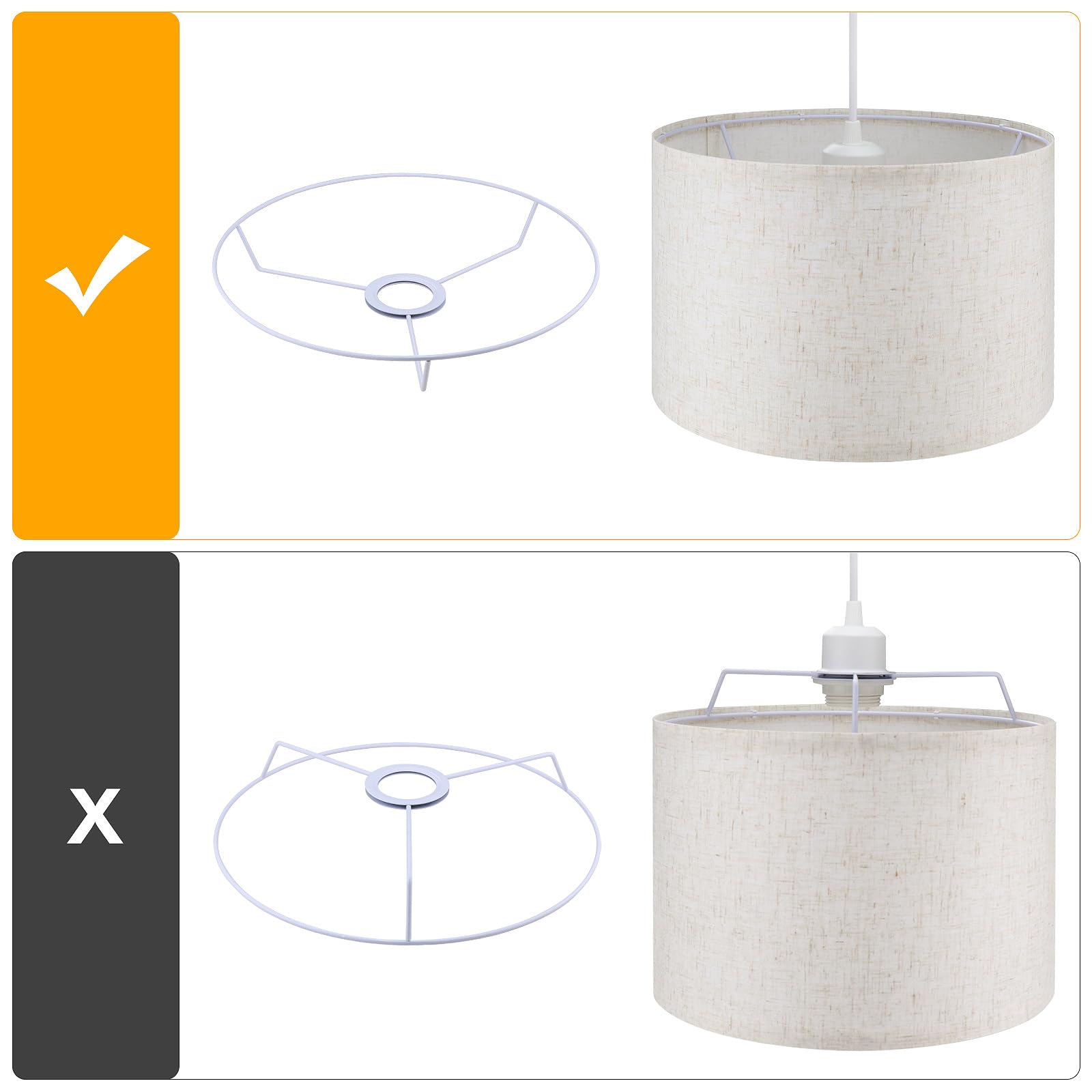 Dimmable Plug-in Pendant Light with 15 FT Cord & Fabric Shade - Modern Hanging Lamp for Living Room, Bedroom, Dining Room & Kitchen | Perfect for Ambient Lighting, Home Decor & Cozy Spaces
