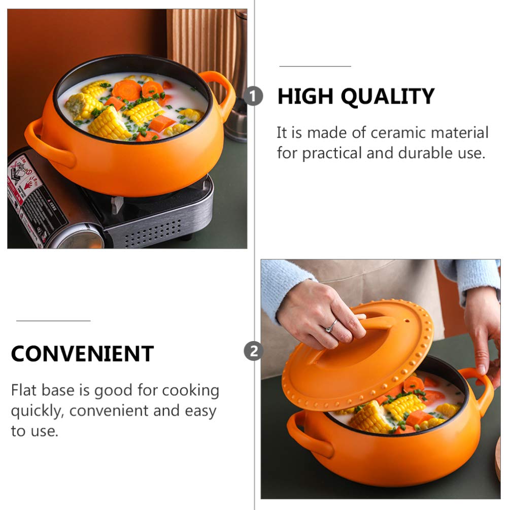 1pc Ceramic Casserole Pot - Non-Stick Korean Style Earthenware Soup Pot for Stewing & Cooking | Perfect for Home Kitchen, Soup Making, and Korean-Style Meals