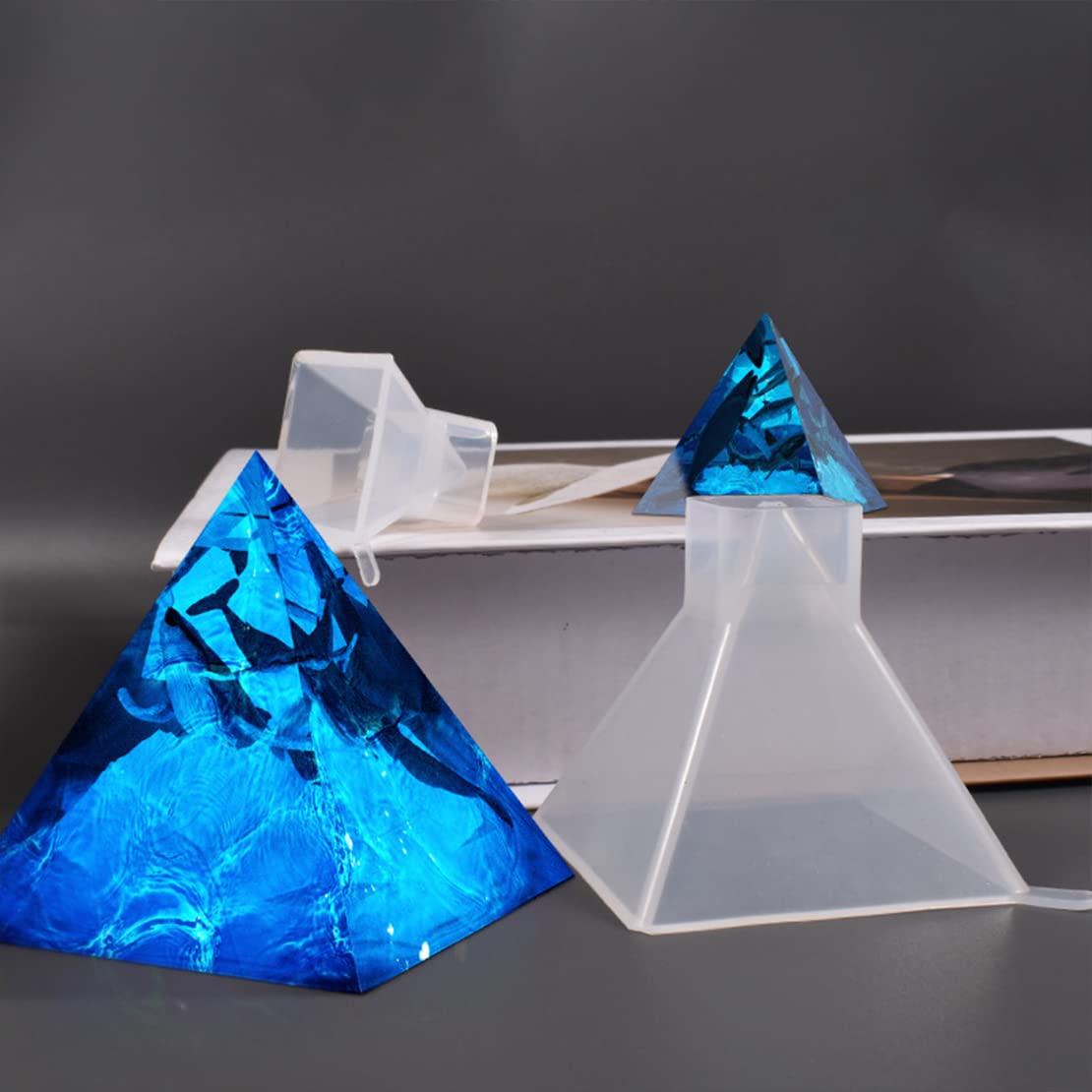 Voyyphixa 3-Piece Silicone Pyramid Molds for Resin Casting - DIY Epoxy Resin Molds for Orgonite Jewelry, Paperweights & Home Decor - Perfect for Crafting, Gift Making & Spiritual Healing Projects