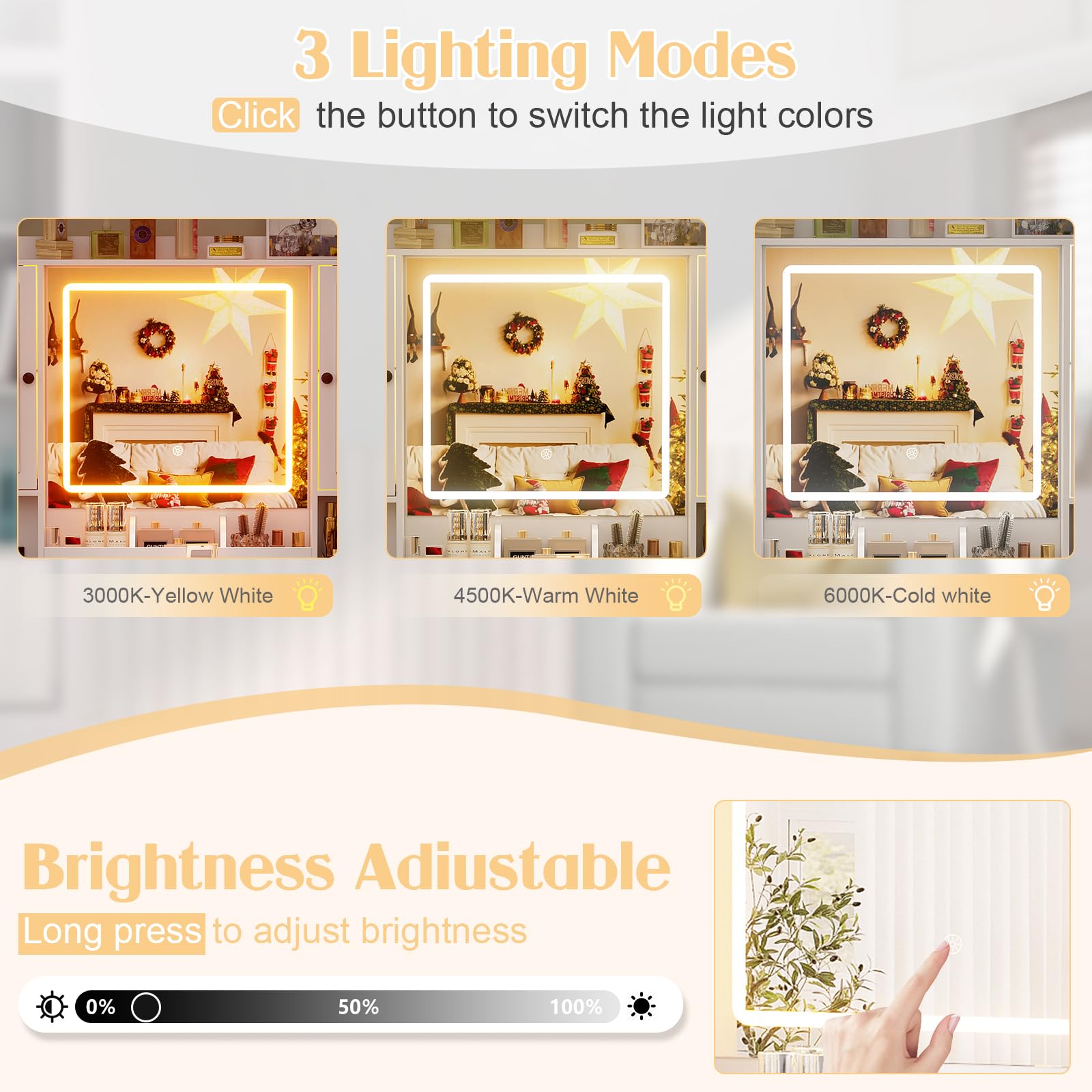 PAKASEPT Vanity Desk with Mirror and LED Lights - Makeup Vanity Set with 3 Lighting Modes, USB Charging Station, 5 Drawers & 4 Cabinets - Farmhouse Style Dressing Table for Women, Girls, Teens - Perfect for Bedroom, Dorm Room, and Beauty Salon Decor