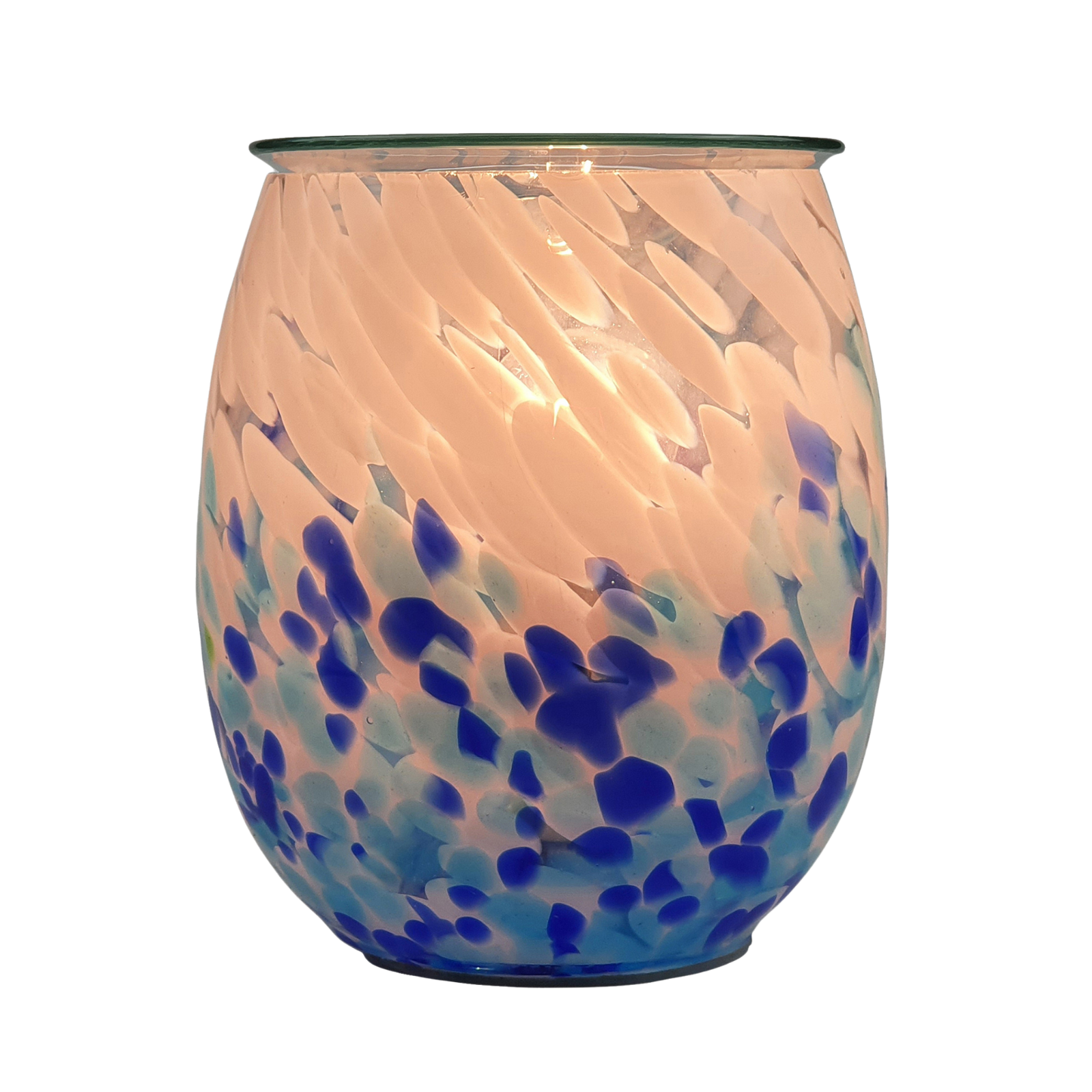 Premium Cello Electric Wax Warmer - Handcrafted Art Glass with Crashing Waves Design for Home Aromatherapy & Relaxation | Perfect for Living Room, Bedroom, Spa & Office Decor