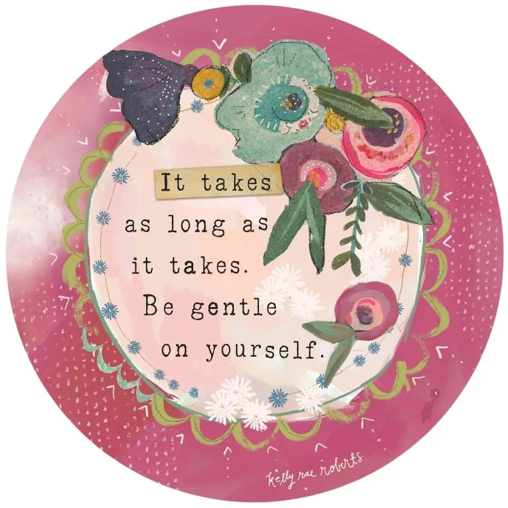 Be Gentle On Yourself Inspirational Vinyl Sticker - Waterproof & Durable Decal for Laptops, Journals, Water Bottles - Motivational Self-Care Gift for Women & Teens