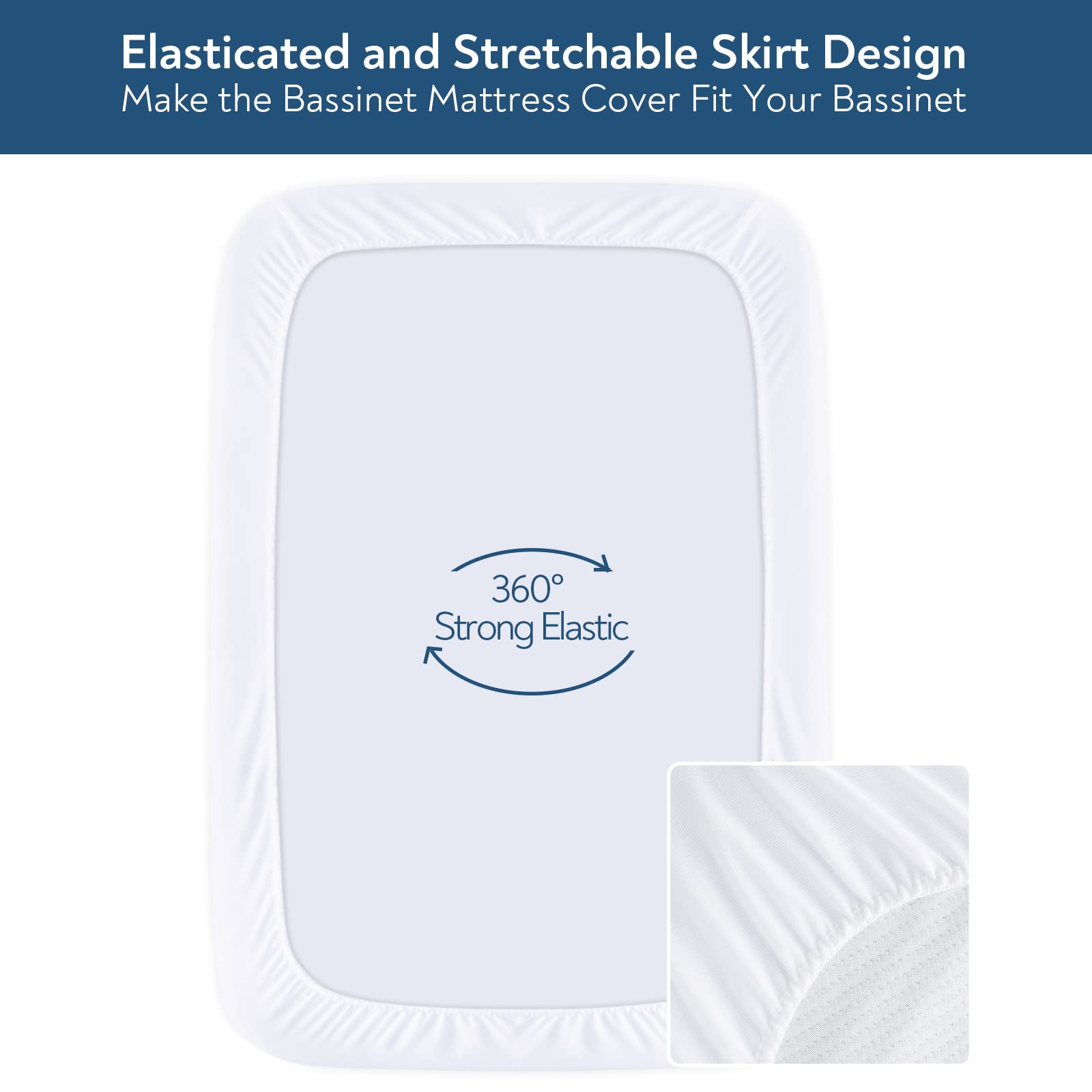 Waterproof Bassinet Mattress Pad Cover - Fits AirClub, AMKE 3-in-1 (21