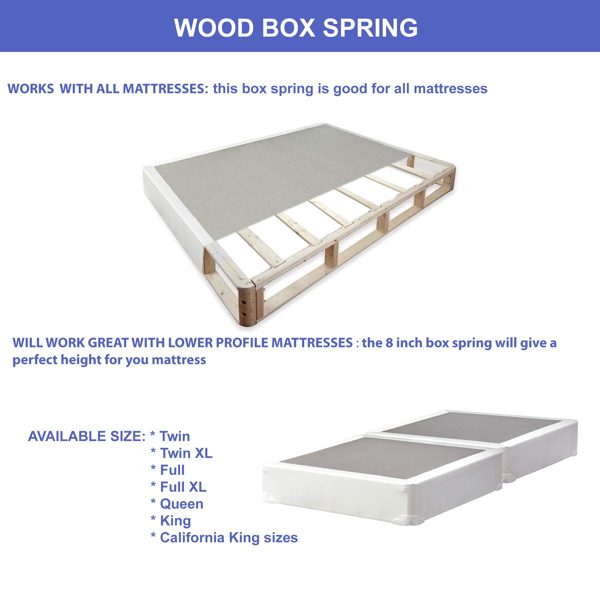 Premium Fully Assembled Wood Split Traditional Box Spring/Foundation for Mattress Set - Twin XL Size (102z-3/3xl-3s) | Durable Support & Easy Setup | Ideal for Bedrooms, Guest Rooms & Dorms