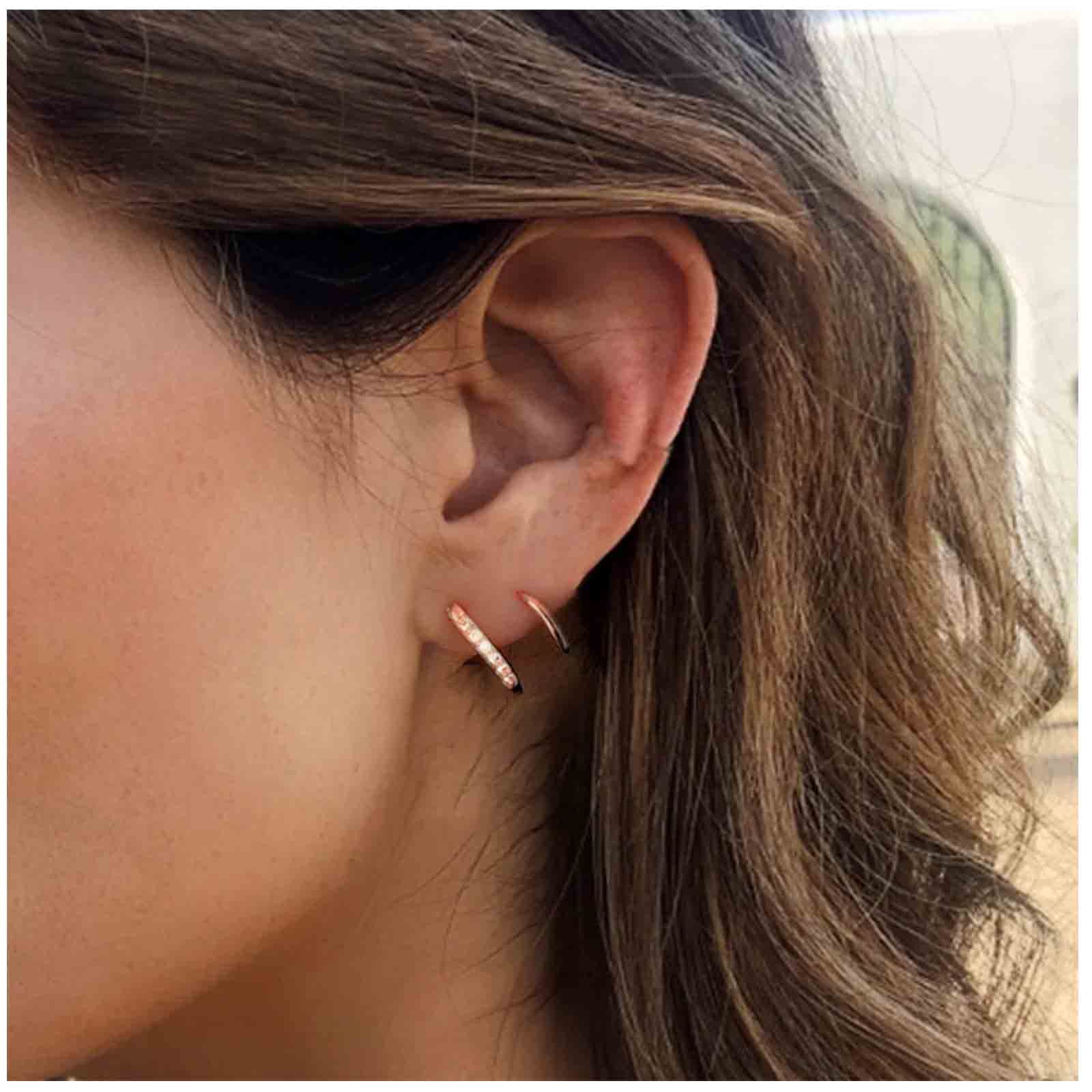 Boho Rhinestone Twist Earrings | Rose Gold Spiral Double Hoop Earrings | CZ Swirl Wrap Hoop Jewelry for Women & Girls | Perfect for Parties, Weddings & Everyday Wear