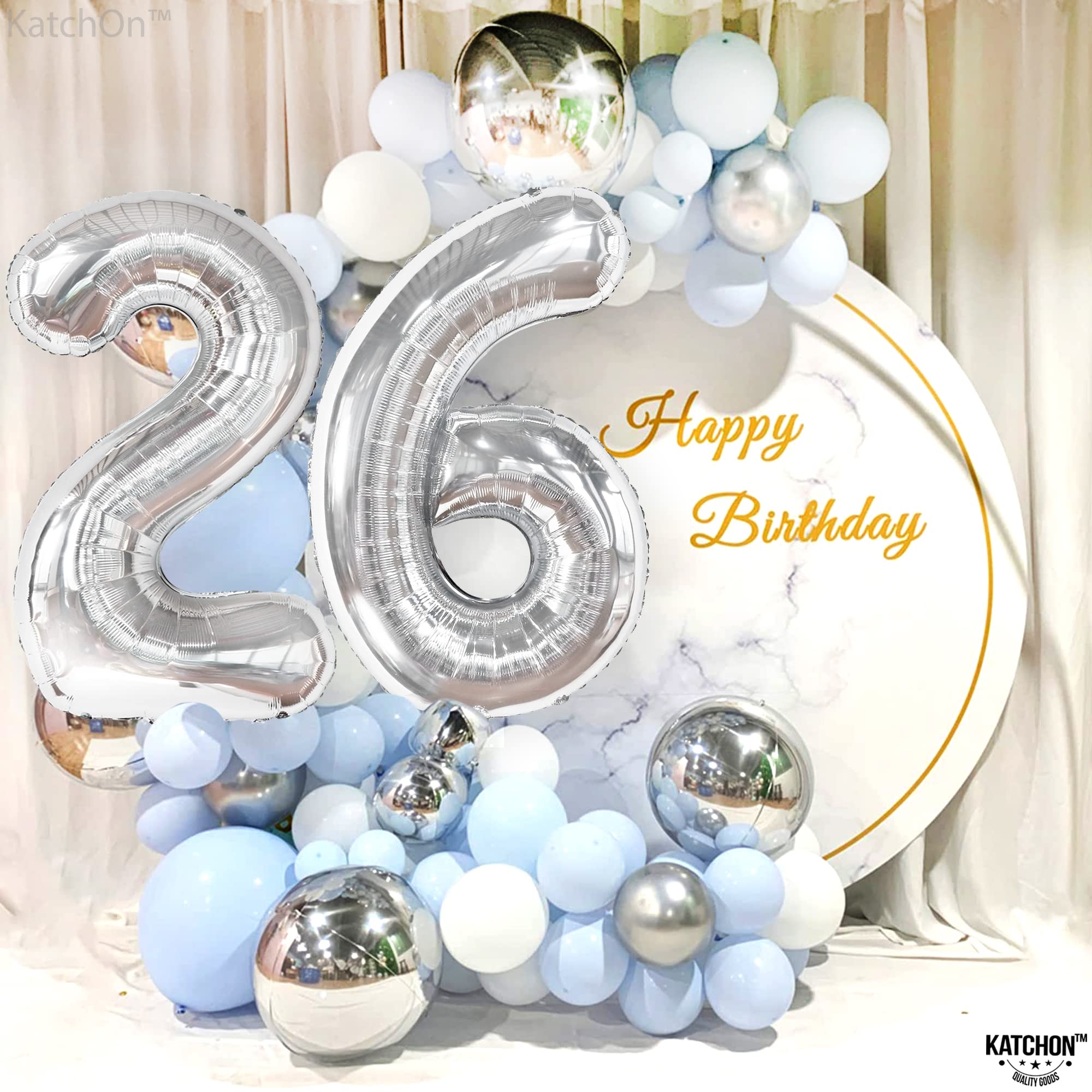 KatchOn Giant 26 Inch Silver Foil Balloon Number - 40