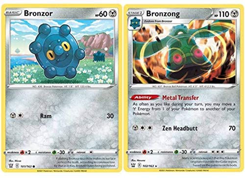 Bronzong 102/163 Foil Pokemon Card - Battle Styles Evolution Set (Includes Bronzor) - Perfect for Collectors & Competitive Play