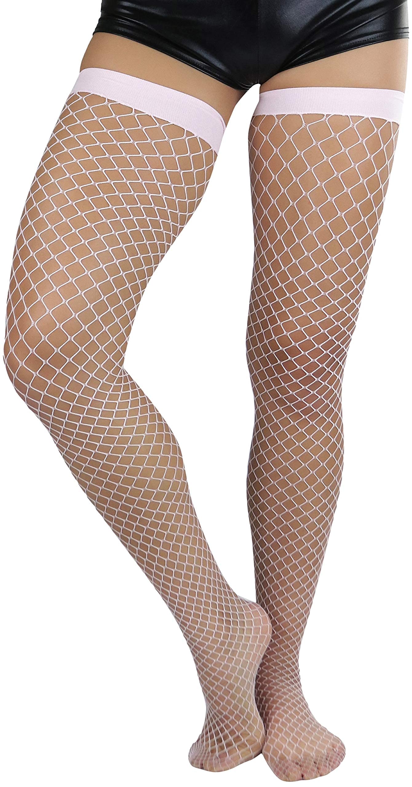 ToBeInStyle Women's Bright & Vibrant Fishnet Thigh High Stockings - Sexy Fashion Tights for Parties, Cosplay & Night Out Outfits