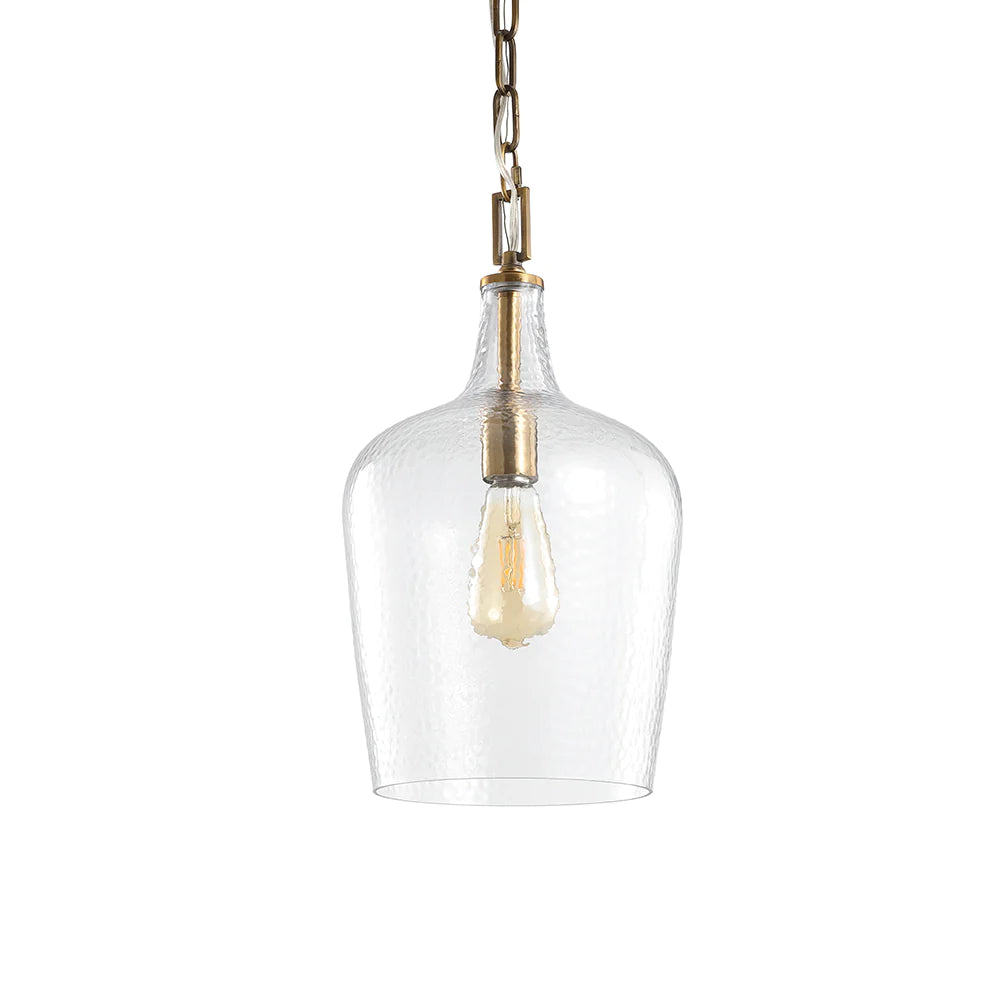Blossom 1-Light Pendant Light Fixture in Aged Brass Finish - Perfect for Kitchen Island, Dining Room, or Entryway Lighting