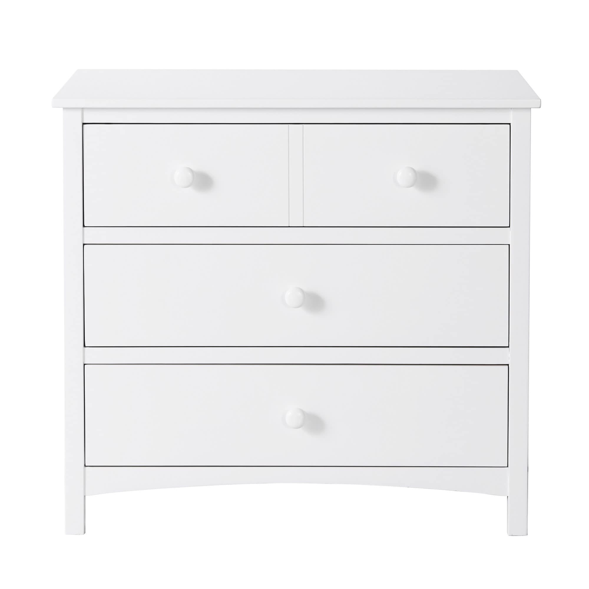 Oxford Baby 3-Drawer Nursery Dresser - White Wood Changing Table with Spacious Storage, 18x37x34 Inches, Perfect for Baby Room Organization & Diaper Changing Station
