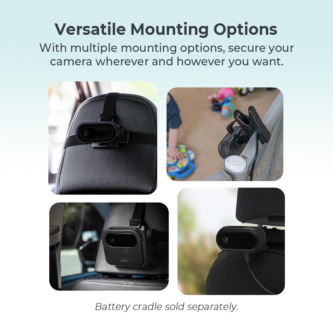 Tiny Traveler 5” HD Touch Screen Baby Car Monitor – Hackproof No WiFi Baby Camera for Car & Home – Rear-Facing Car Seat Monitor with Night Vision – Headrest/Clamp Mount – Baby Reminder Alert Black – Perfect for Road Trips & Nighttime Safety