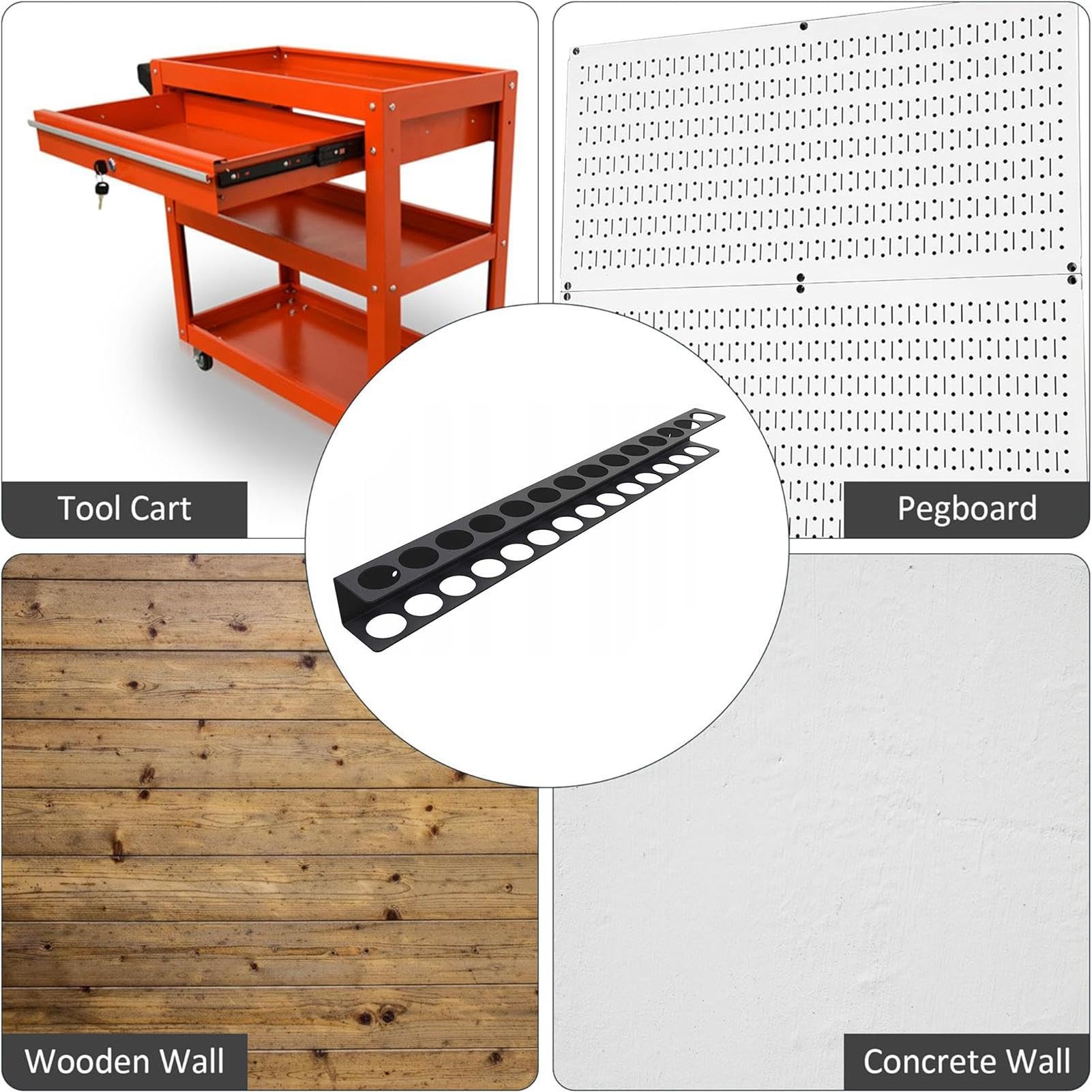 Wall Mounted Tool Organizer Rack for Screwdrivers, Pliers & Hammers - Heavy Duty Workshop Tool Storage with Wall Mount - Perfect for Garage, Workshop & DIY Projects