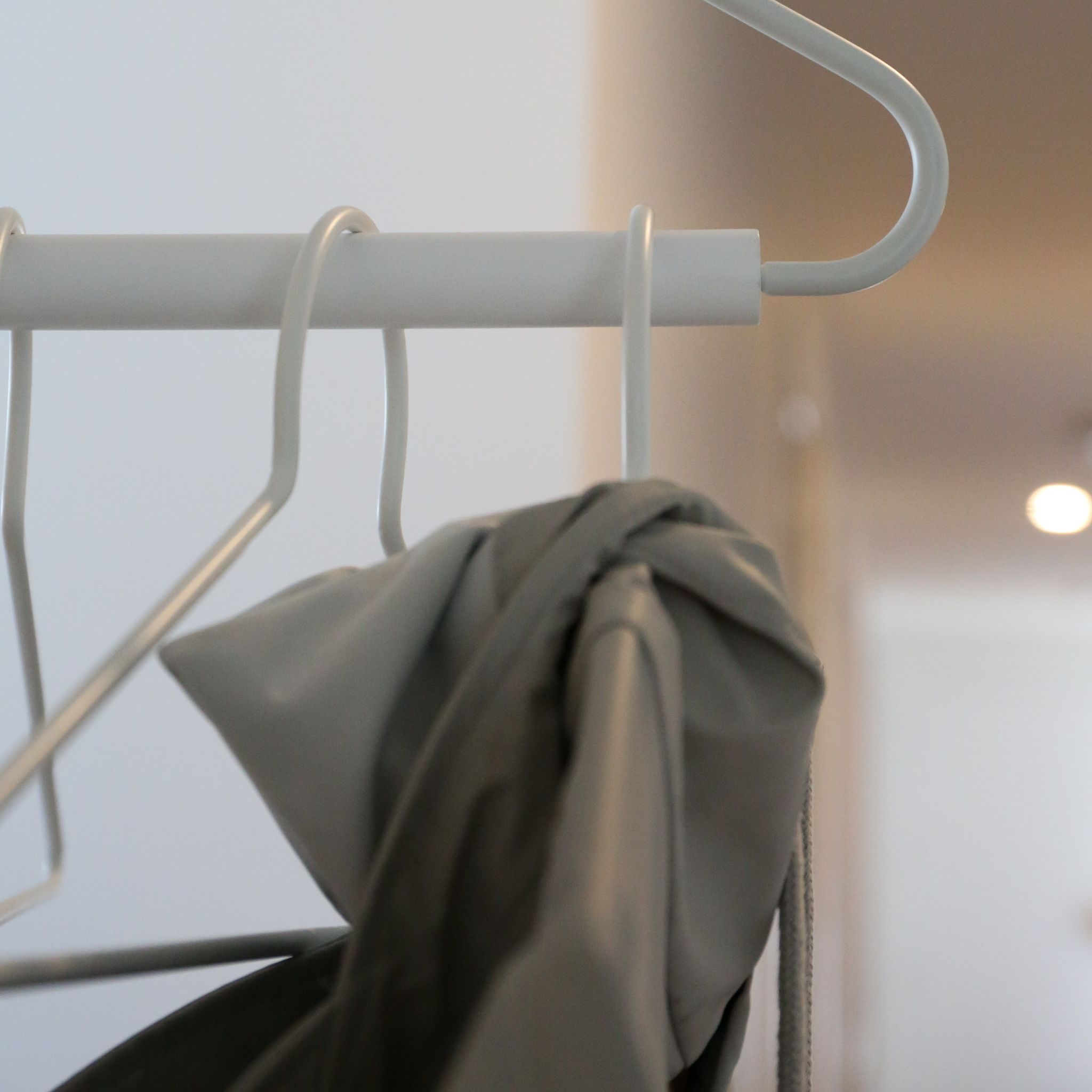 DESIGNSTUFF Curve Hangers Set of 3 - White Space-Saving Closet Organizers for Pants, Skirts & Scarves | Perfect for Small Closets & Dorm Rooms