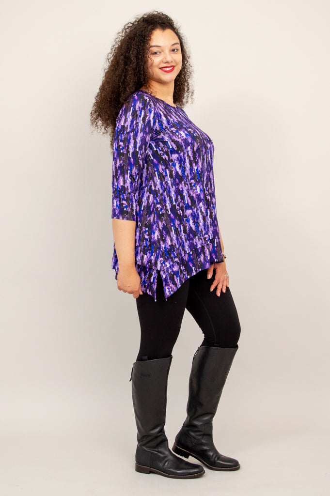 Kindness Tunic Top for Women - Soft Bamboo Fabric in Plum Rain Color - Perfect for Casual Wear, Office Outfits & Summer Dresses