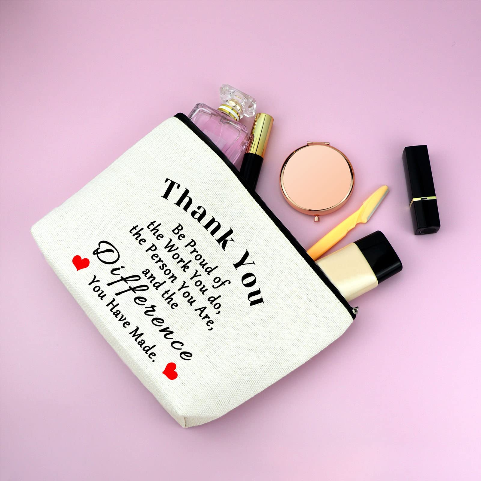 **Elegant Makeup Bag for Women - Perfect Thank You Gift, Employee Appreciation, Coworker Farewell, Retirement or Birthday Gift - Ideal for Travel, Office & Daily Use**
